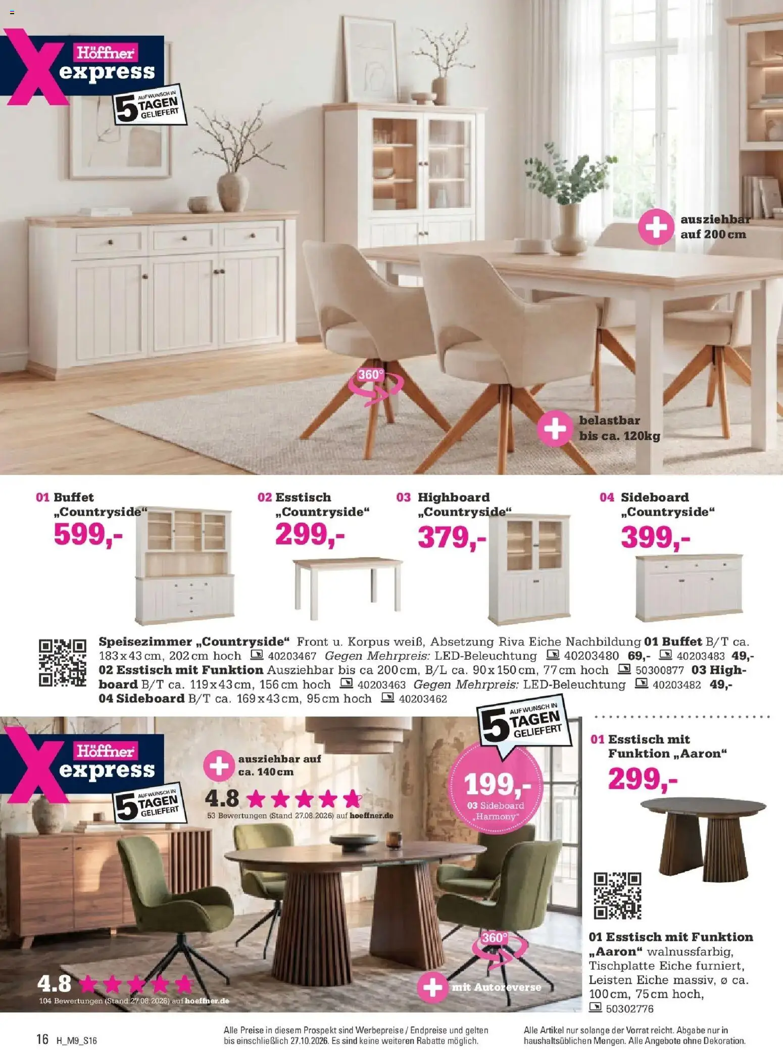 Vorschau von dem Prospekt des Geschäftes Höffner, gültig ab dem 14.10.2026 - Sideboard, Esstisch, HIghboard