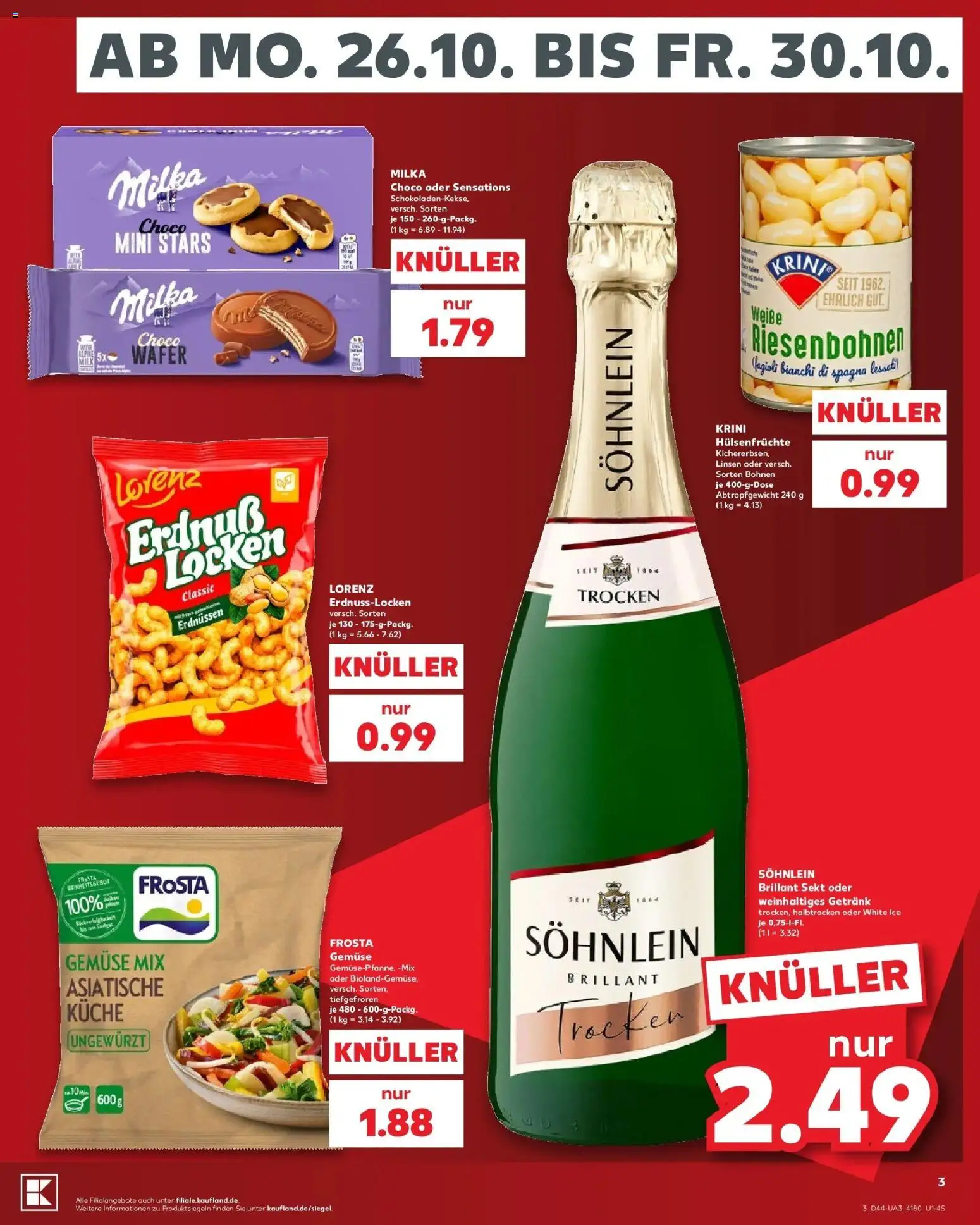 Vorschau von dem Prospekt des Geschäftes Kaufland, gültig ab dem 26.10.2026 - Küche, Gemüse, Milka, Frosta, Sekt