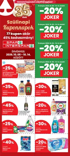 Spar - Spar Szülinapi kuponnapok megtekintése, amely érvényes 2026.10.05.-től