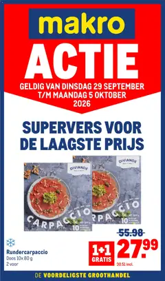 Voorbeeld van Makro folder - Actie van winkel Makro geldig vanaf 29-09-2026