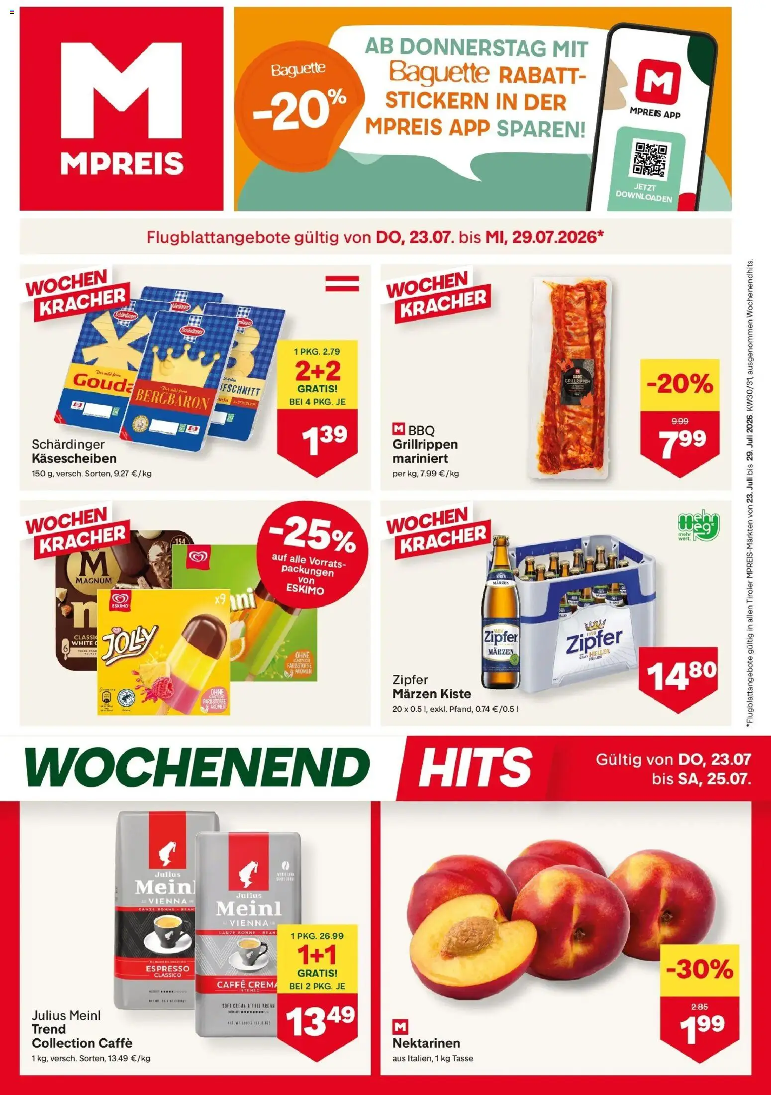 Vorschau der Angebote: MPREIS MPREIS Pfunds gültig ab 23.07.2026 - Baguette