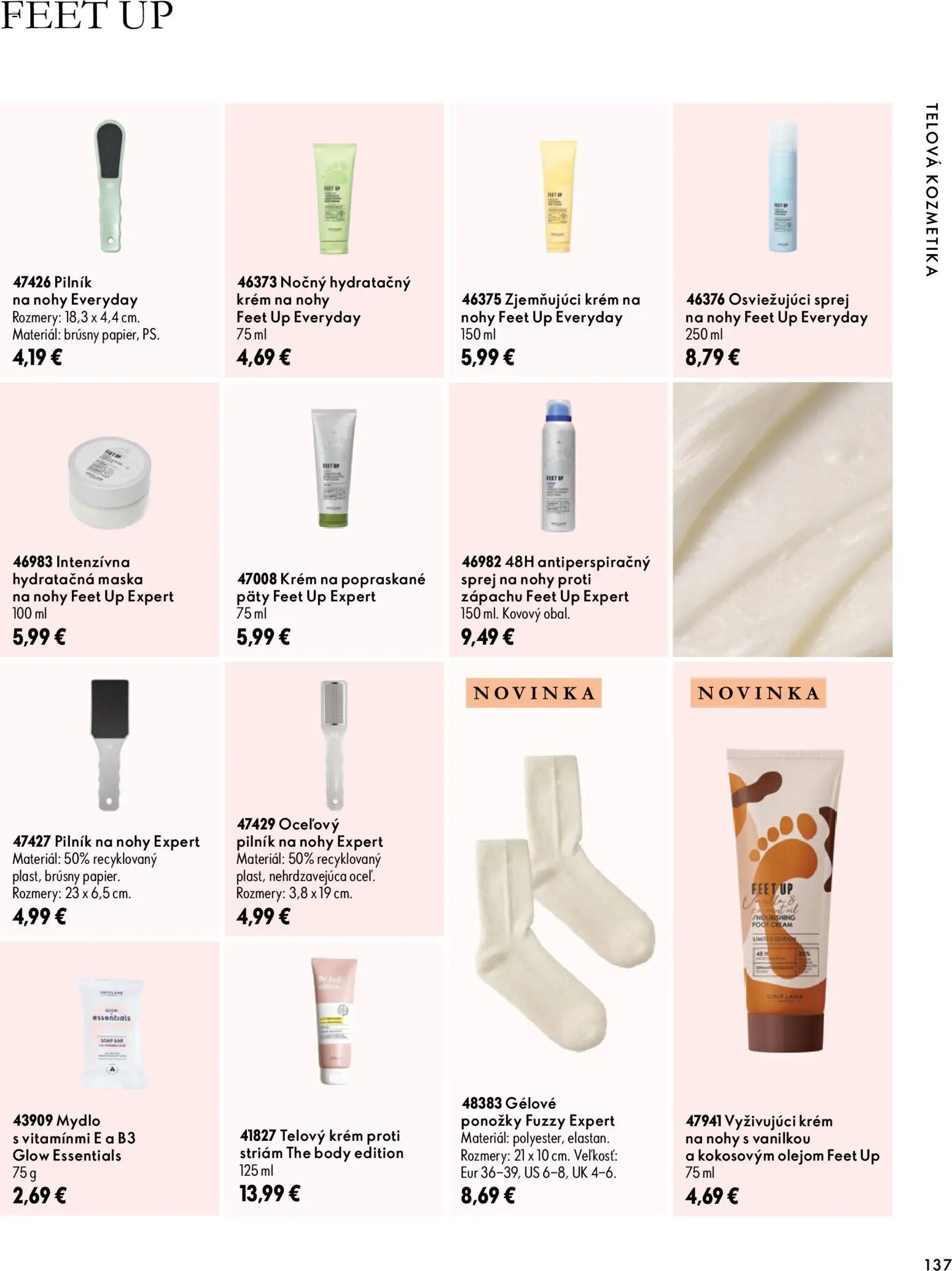 Náhľad Oriflame letáku platného od 30.09.2026 - Ponožky, Maska, Mydlo, Krém, Telový krém