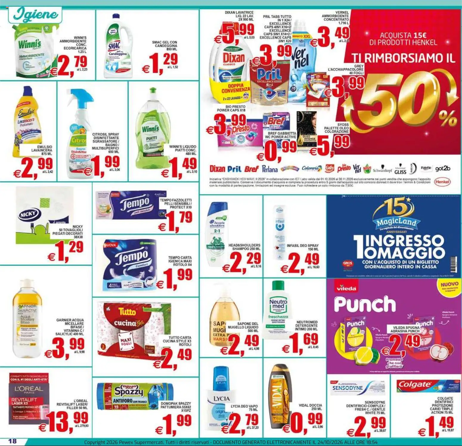 Anteprima dell'opuscolo Pewex volantino City Viale Aventino, 88 dal negozio Pewex valido da 23/10/2026 - Acqua, Bagno, WC, Carta igienica, Intimo, Spugna, Sgrassatore, Pattumiera