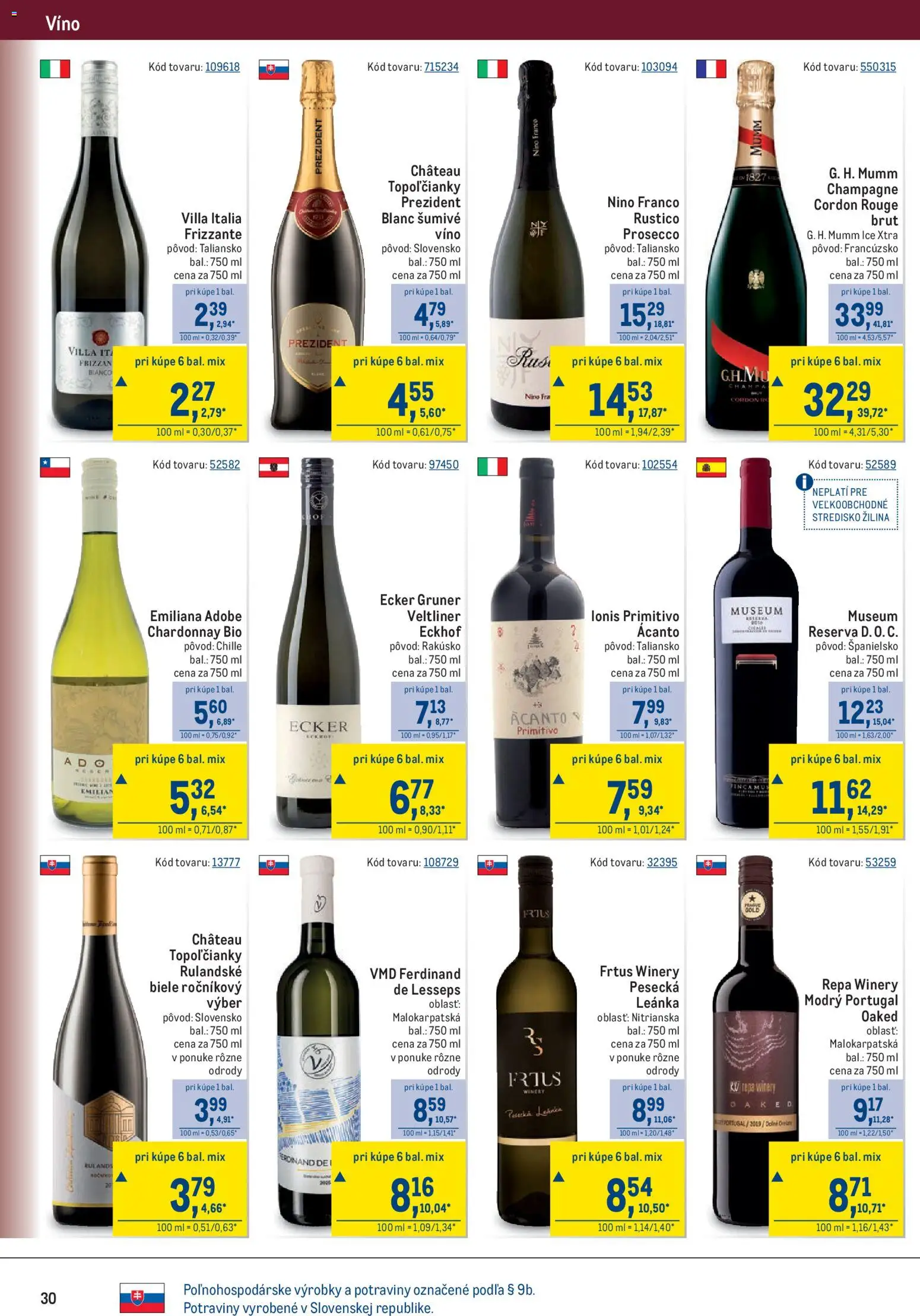 Náhľad Metro letáku platného od 07.10.2026 - Víno, Prosecco, Repa