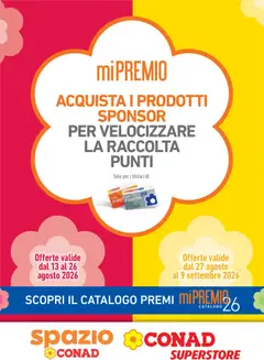 Anteprima dell'opuscolo Conad volantino Superstore Mi Premio Piemonte dal negozio Conad valido da 13/08/2026