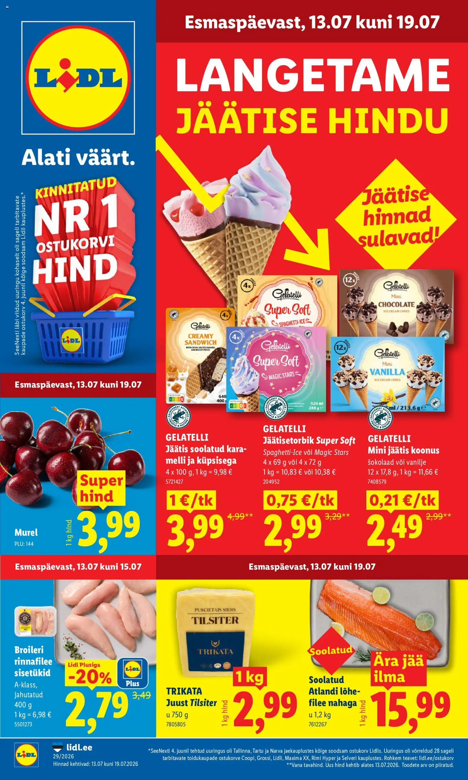 Lidl kliendilehe eelvaade alates 13.07.2026