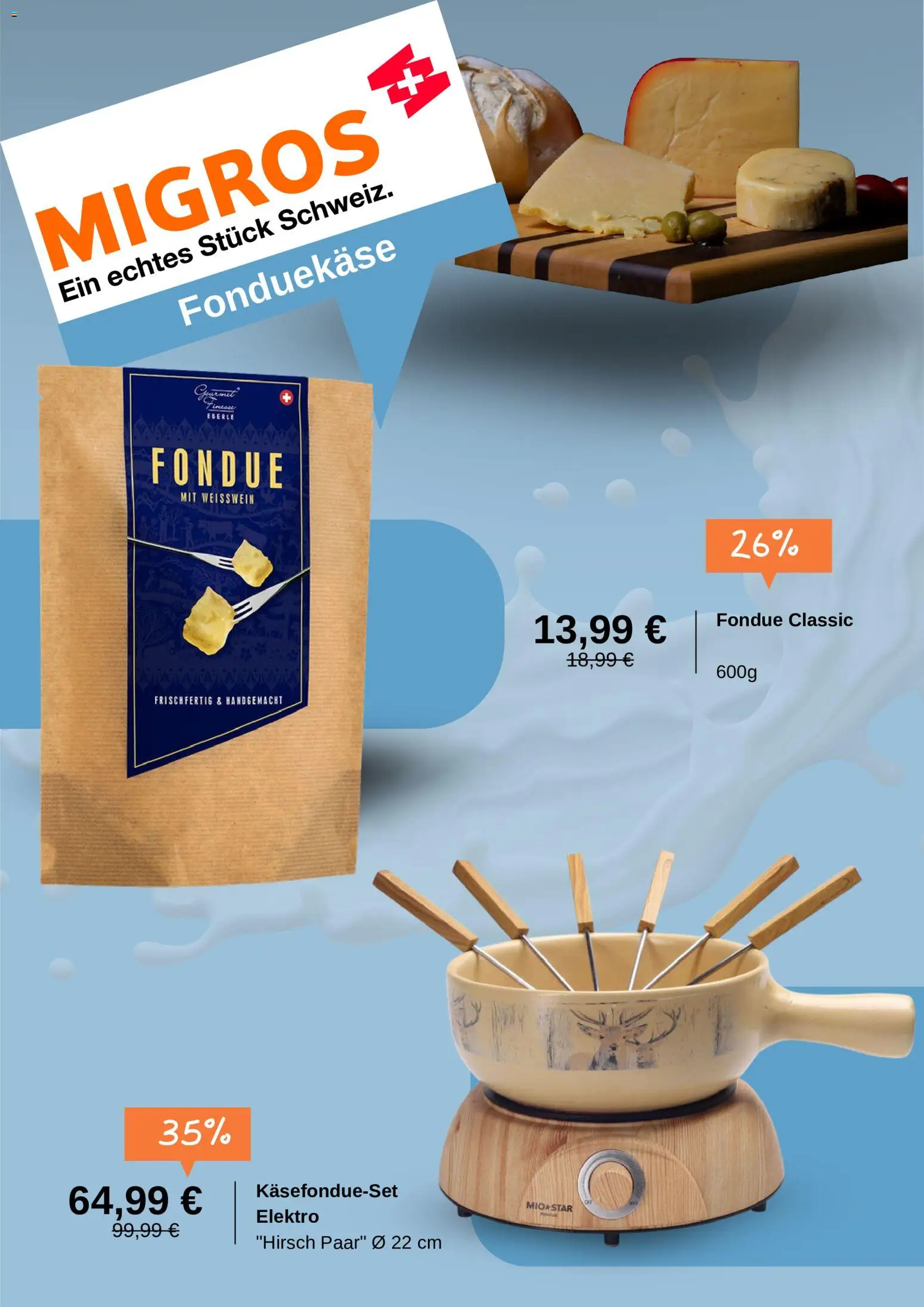 Vorschau von dem Prospekt des Geschäftes Migros, gültig ab dem 27.10.2026 - Fondue, Weißwein