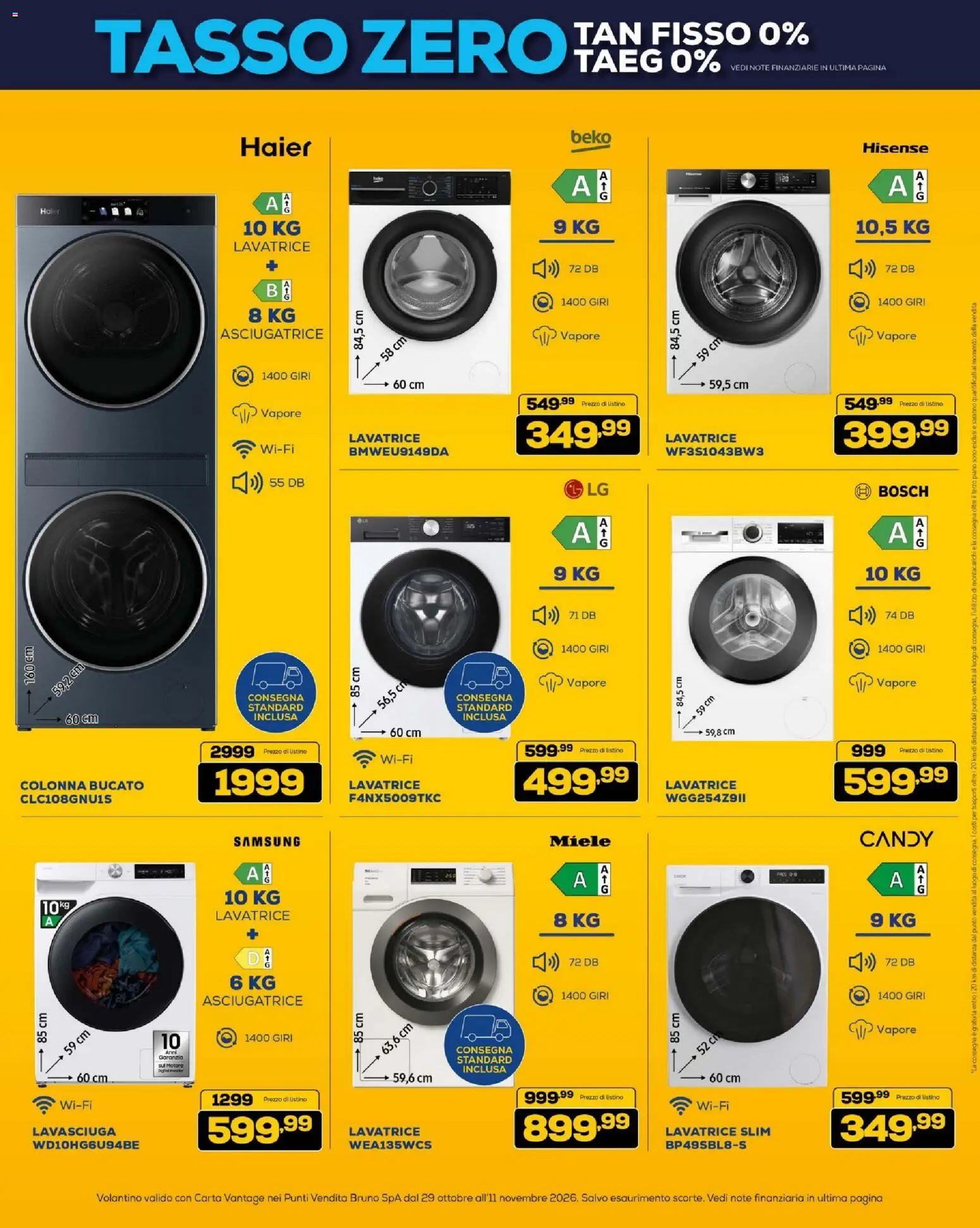 Anteprima dell'opuscolo BRUNO Black Friday ML dal negozio BRUNO valido da 29/10/2026 - Samsung, Lavatrice, Asciugatrice, Miele, Lavasciuga
