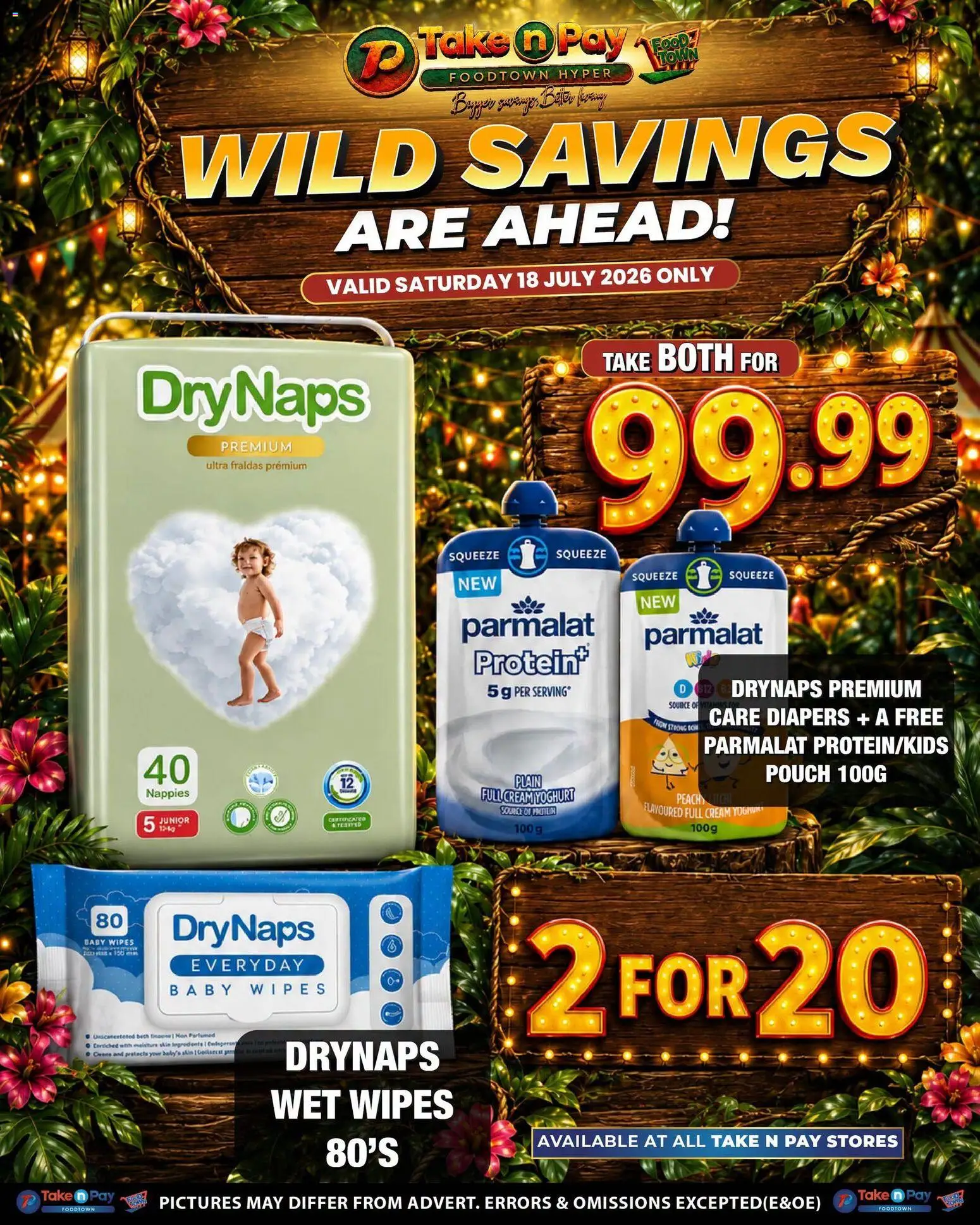 Preview of Take n Pay flyer valid from 18/07/2026 - Protein, Cream, Yoghurt, Nappies, Diapers
