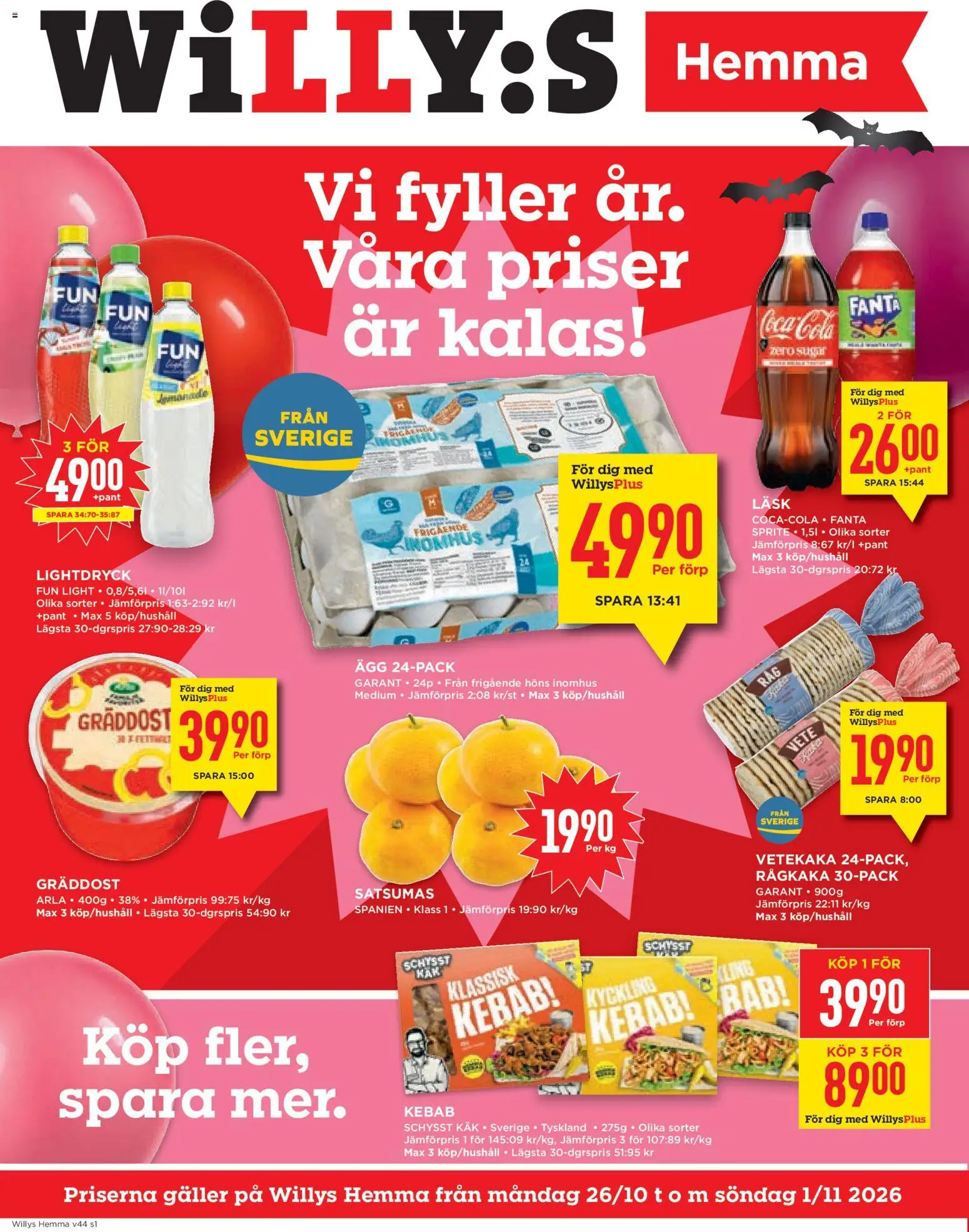 Förhandsgranska reklamblad Willys erbjudanden Hemma från butik Willys gäller från 26/10/2026