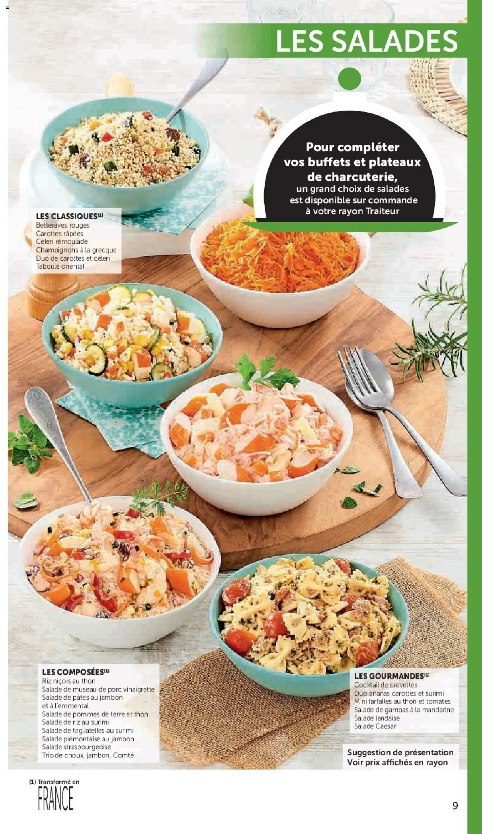 Prévisualisation de Super U - La carte Printemps Été du magasin Super U formulaire valide 03/03/2026 - Salade de pommes de terre, Pâtes, Pommes de terre, Vinaigrette, Taboulé, Riz, Gambas, Champignons