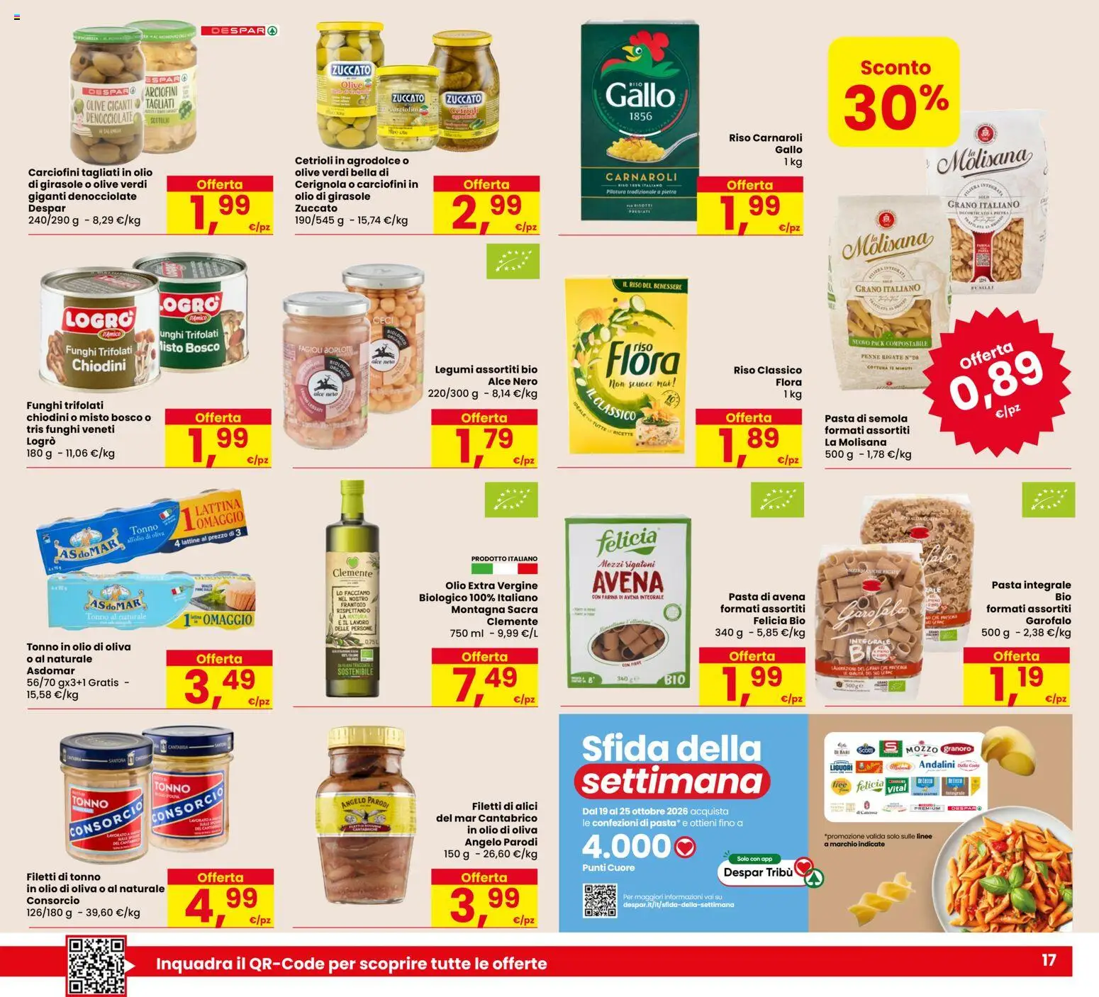 Anteprima dell'opuscolo Eurospar volantino Verona dal negozio Eurospar valido da 15/10/2026 - Olio, Penne, Riso, Olive, Alici, Pasta di semola, Olio di girasole, Olio extra vergine