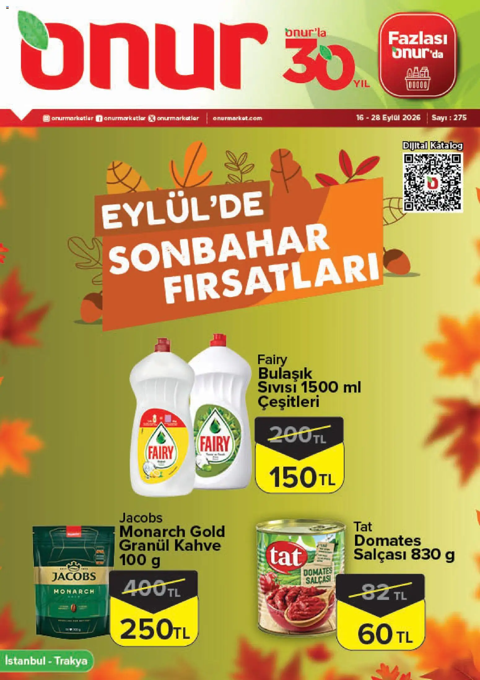 Onur Market Onur Market Katalog 16.09.2026 - Broşürünün önizlemesi