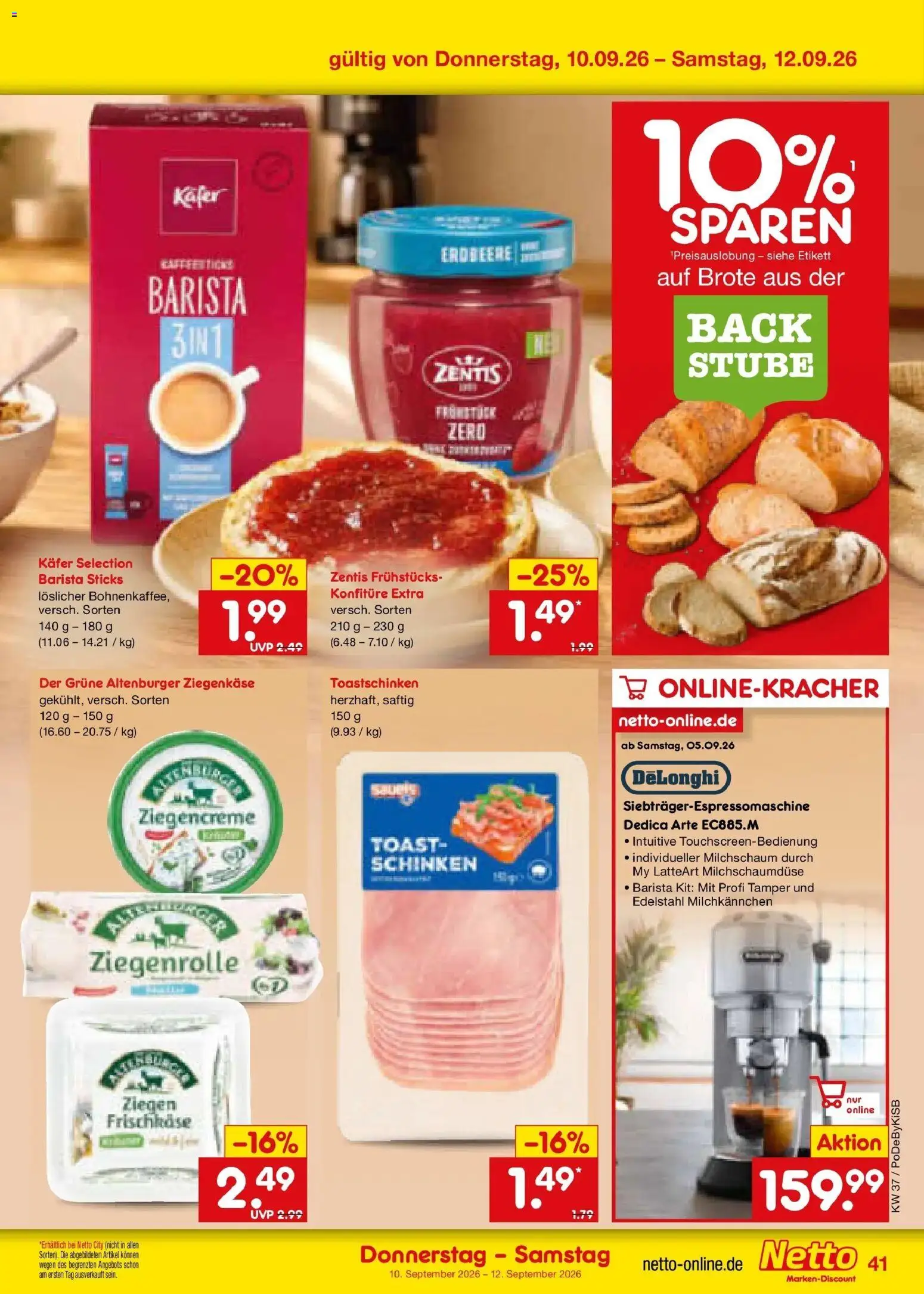 Vorschau von dem Prospekt des Geschäftes Netto Marken-Discount, gültig ab dem 07.09.2026 - Schinken, Toast, Ziegenkäse, Frischkase, Toastschinken