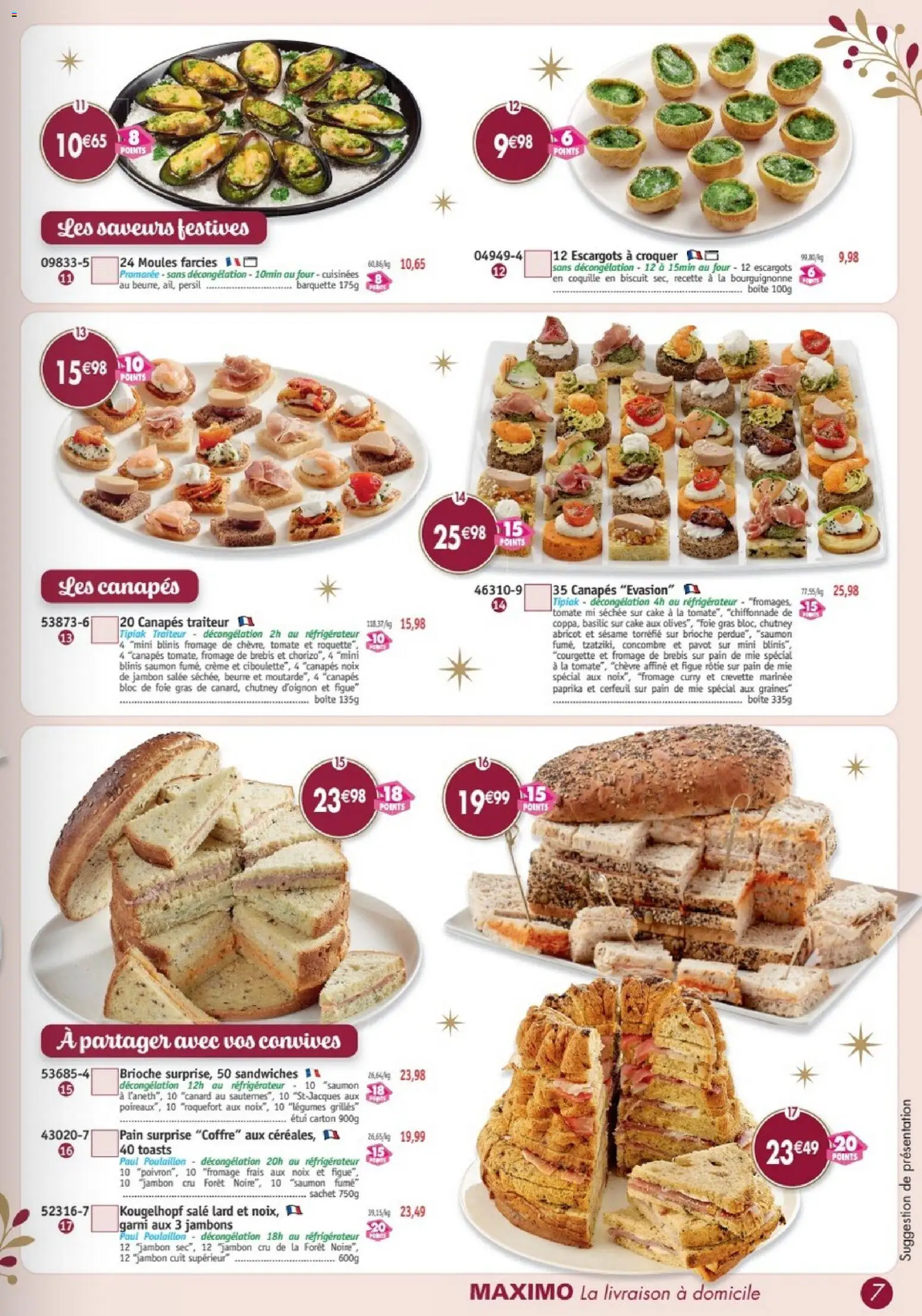 Prévisualisation de Maximo catalogue du magasin Maximo formulaire valide 26/10/2026 - Réfrigérateur, Four, Pain, Cake, Jambon, Blinis, Graines, Fromage de brebis
