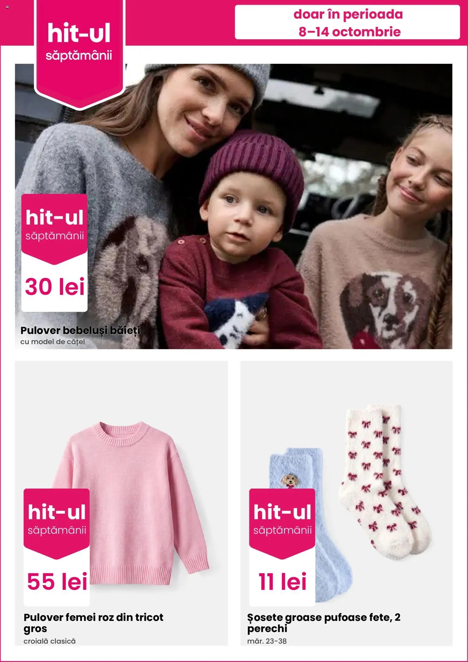 Previzualizarea de cataloage: Pepco Pepco Catalog valabil de la 08.10.2026 - Pulover, Șosete
