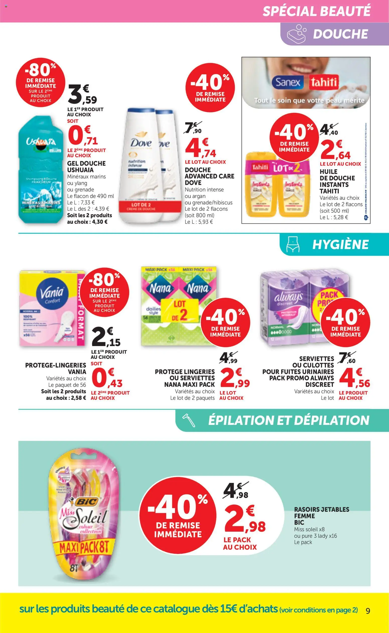 Prévisualisation de bi1 Catalogue la beaute à prix bas du magasin bi1 formulaire valide 01/09/2026 - Douche, Crème, Huile, Always, Hygiène, Serviettes, Produits beauté, Rasoirs jetables