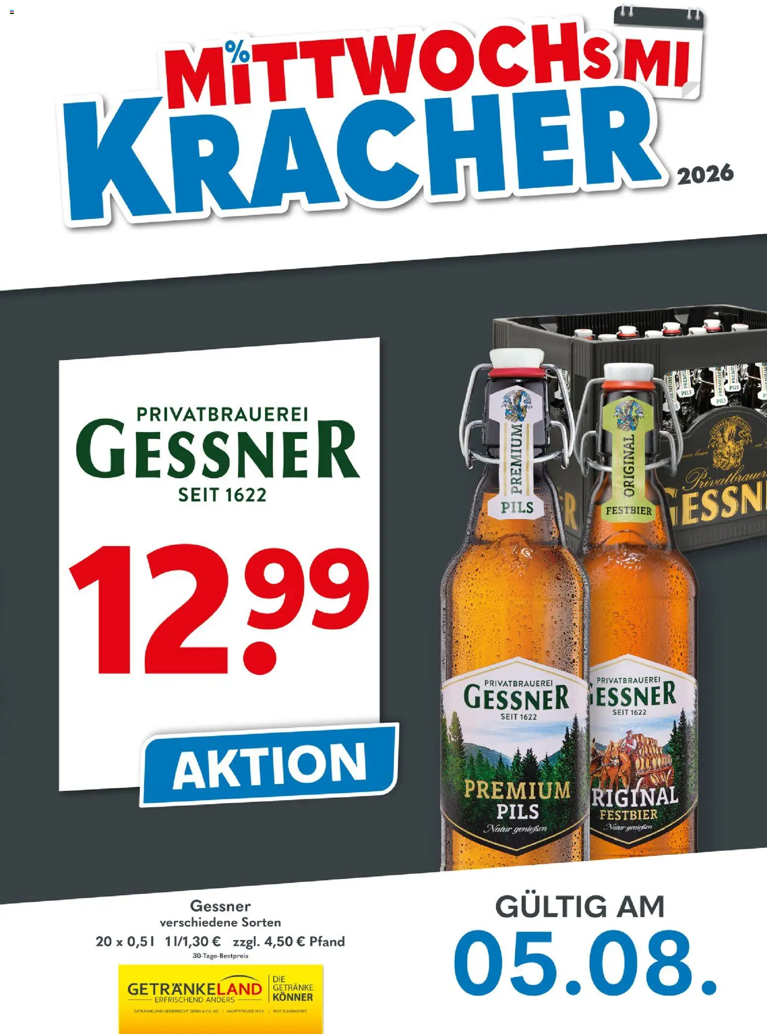 Vorschau von dem Prospekt des Geschäftes Getränkeland, gültig ab dem 05.08.2026 - Pils