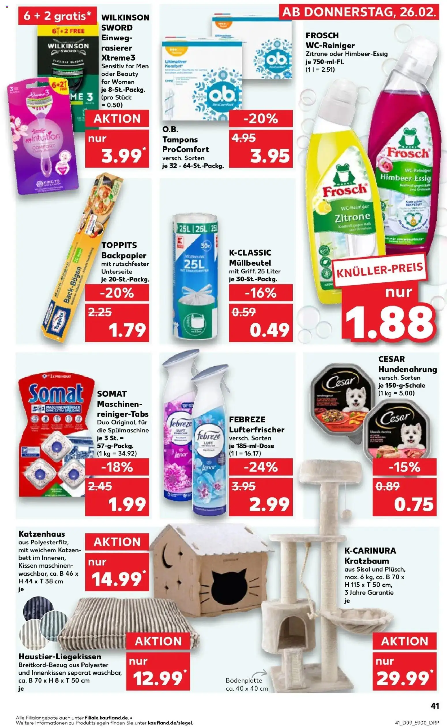 Vorschau von dem Prospekt des Geschäftes Kaufland, gültig ab dem 26.02.2026 - Bett, Kissen, Zitrone, Rasierer, Lenor
