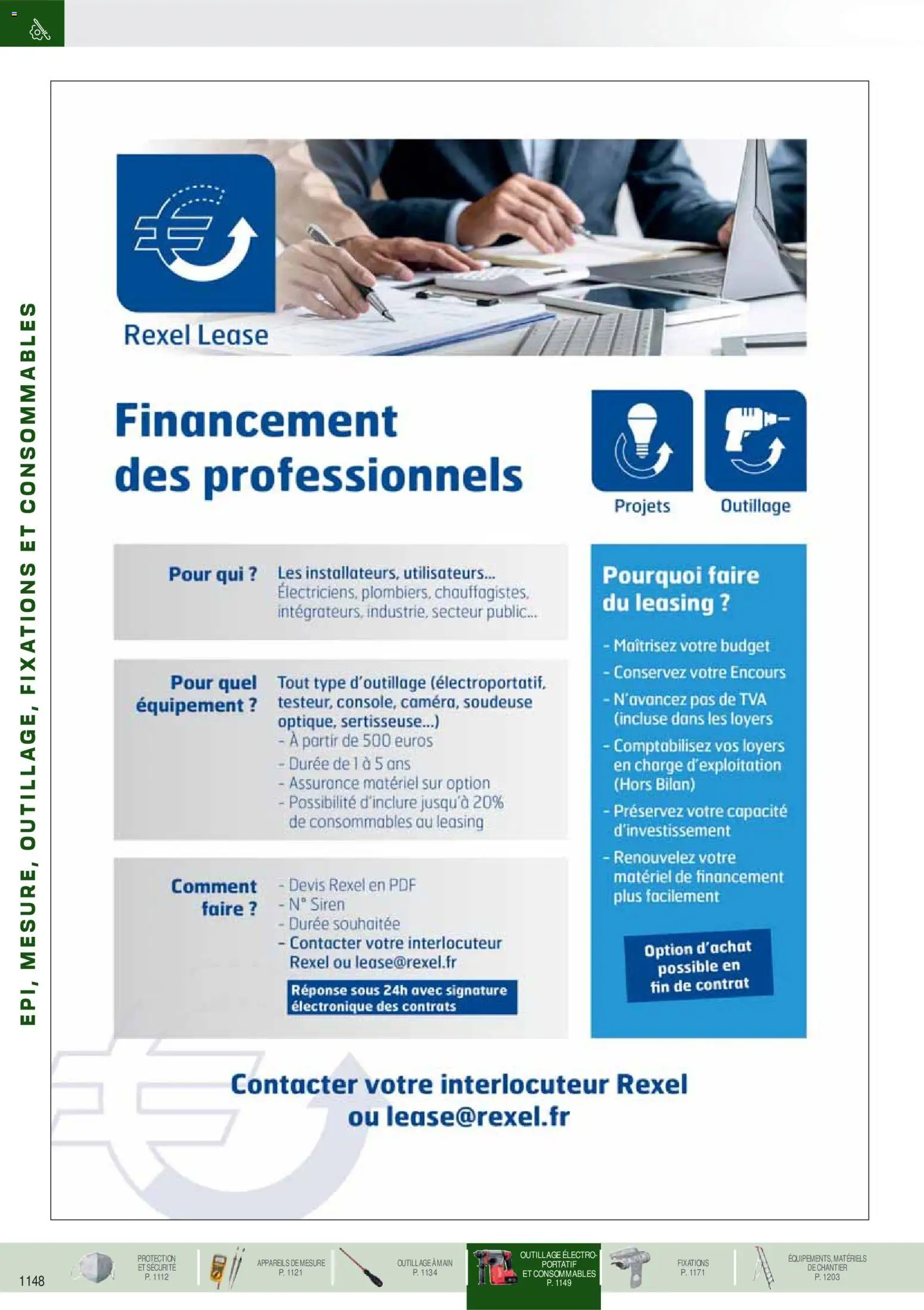 Prévisualisation de Brochure EPI, mesure, outillage, fixations et consommables du magasin Rexel formulaire valide 18/11/2025