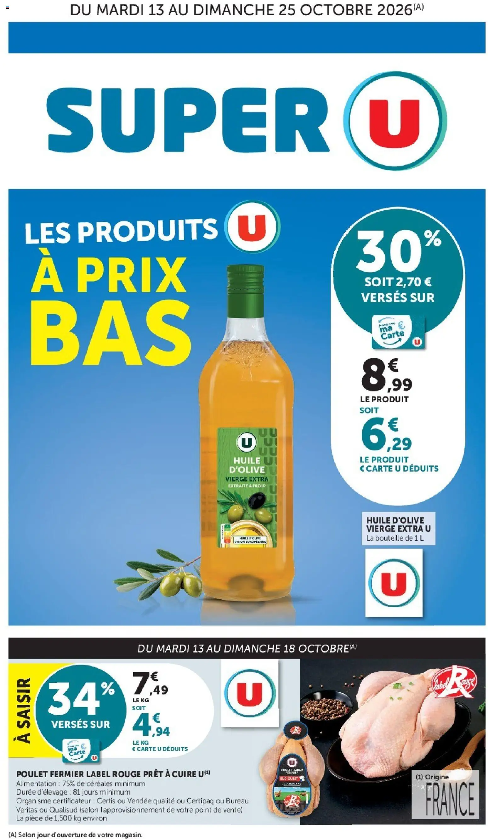 Prévisualisation de Super U - Les prix bas de la semaine du magasin Super U formulaire valide 13/10/2026