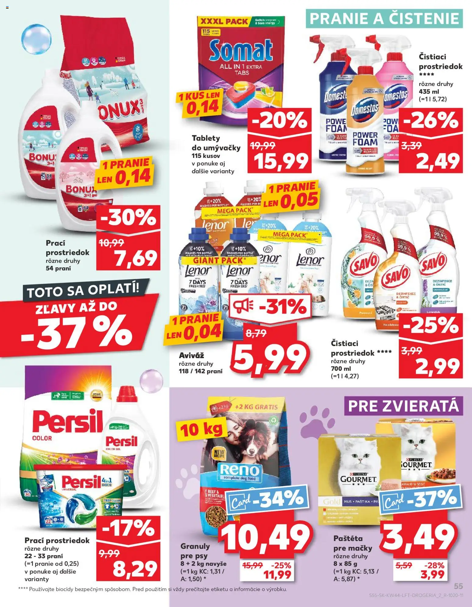 Náhľad Kaufland letáku platného od 30.10.2025 - Savo, Persil, Domestos, Lenor, Aviváž, Čistiaci prostriedok, Bonux