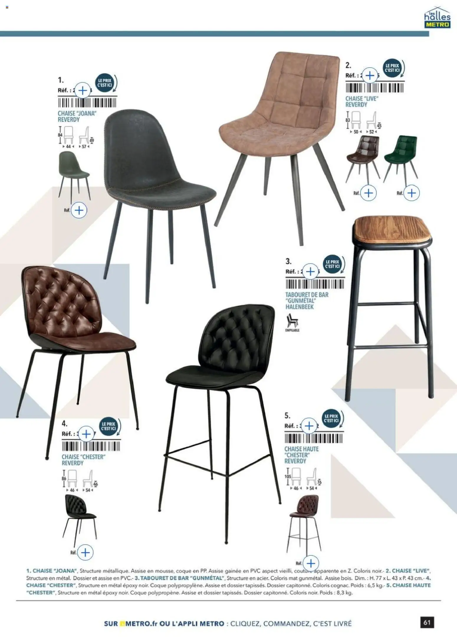 Prévisualisation de Terrasse&salle Collection 2026 du magasin METRO formulaire valide 09/01/2026 - Livre, Chaise, Tabouret de bar, Couture, Chaise haute, Poids