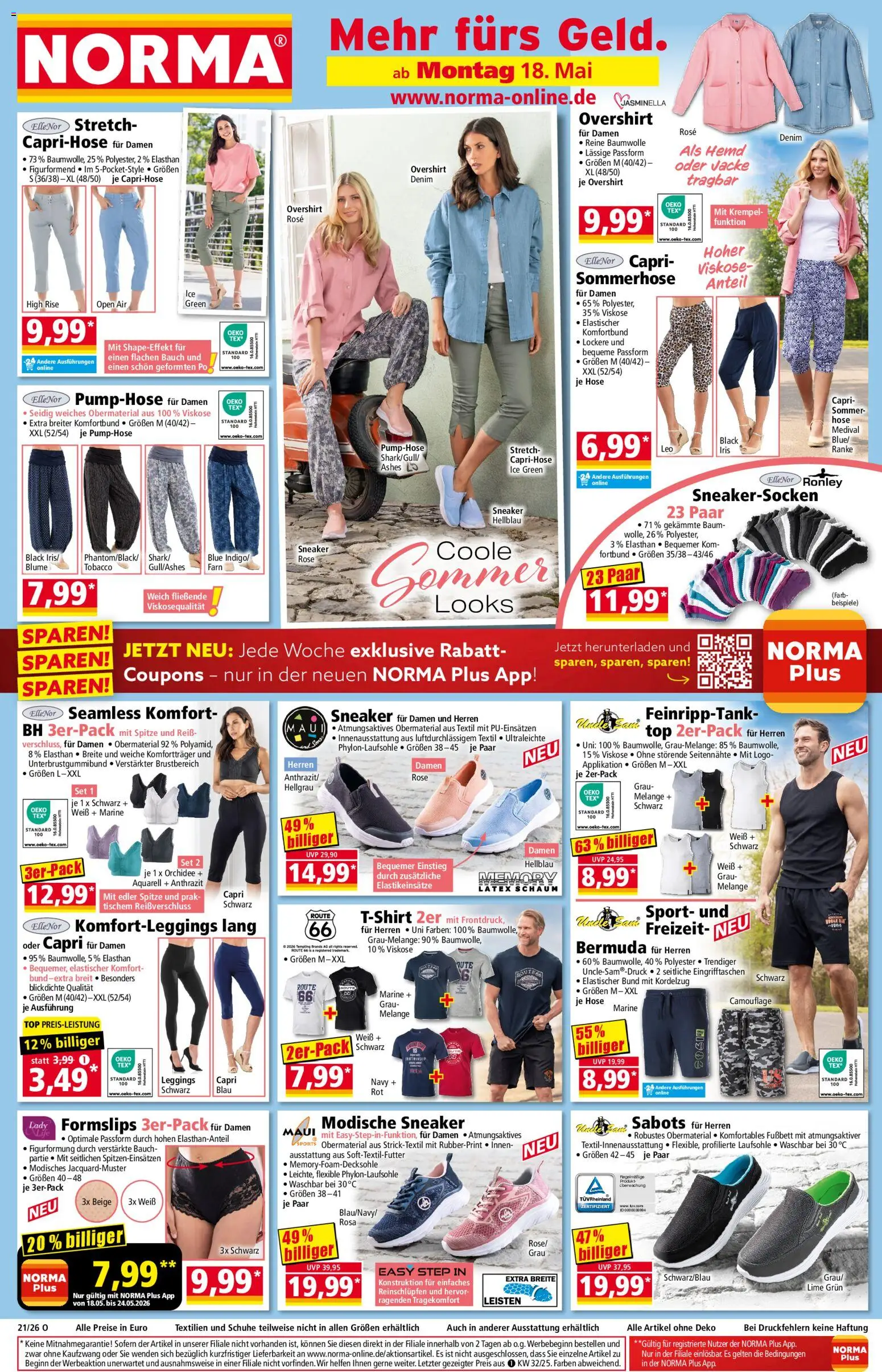 Vorschau von dem Prospekt des Geschäftes Norma, gültig ab dem 18.05.2026 - PC, Rasenmäher, Sessel, Steckdose, Tisch, Ladegerät, Gewicht, Primer