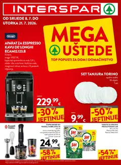 Pregled letka Interspar Mega Uštede trgovine Interspar vrijedi od 08.07.2026
