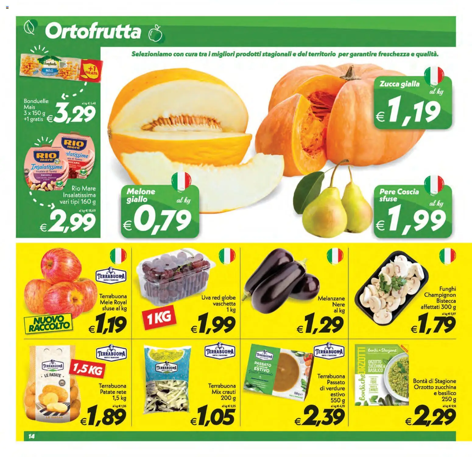 Anteprima dell'opuscolo SuperConveniente volantino Caltanissetta, San Cataldo, Avola, Lascari, Milazzo, Barcellona dal negozio SuperConveniente valido da 01/09/2026 - Zucca, Verdure, Peperoni, Patate, Uva, Melone, Bistecca, Insalata di tonno