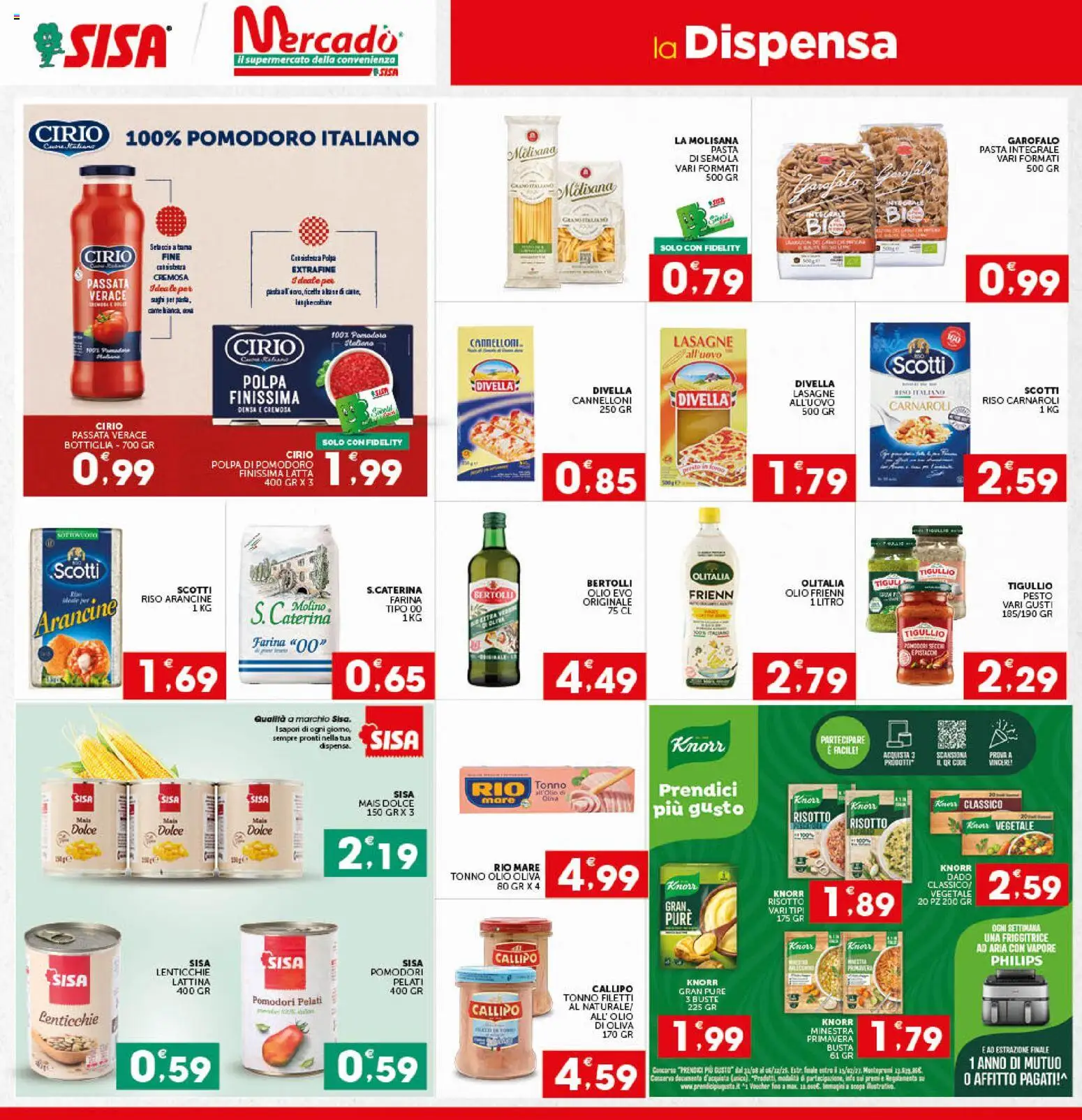 Anteprima dell'opuscolo SISA volantino Mercadò dal negozio SISA valido da 29/10/2026 - Pasta, Lasagne, Cannelloni, Olio, Pesto, Pomodori, Garofalo, Pasta di semola