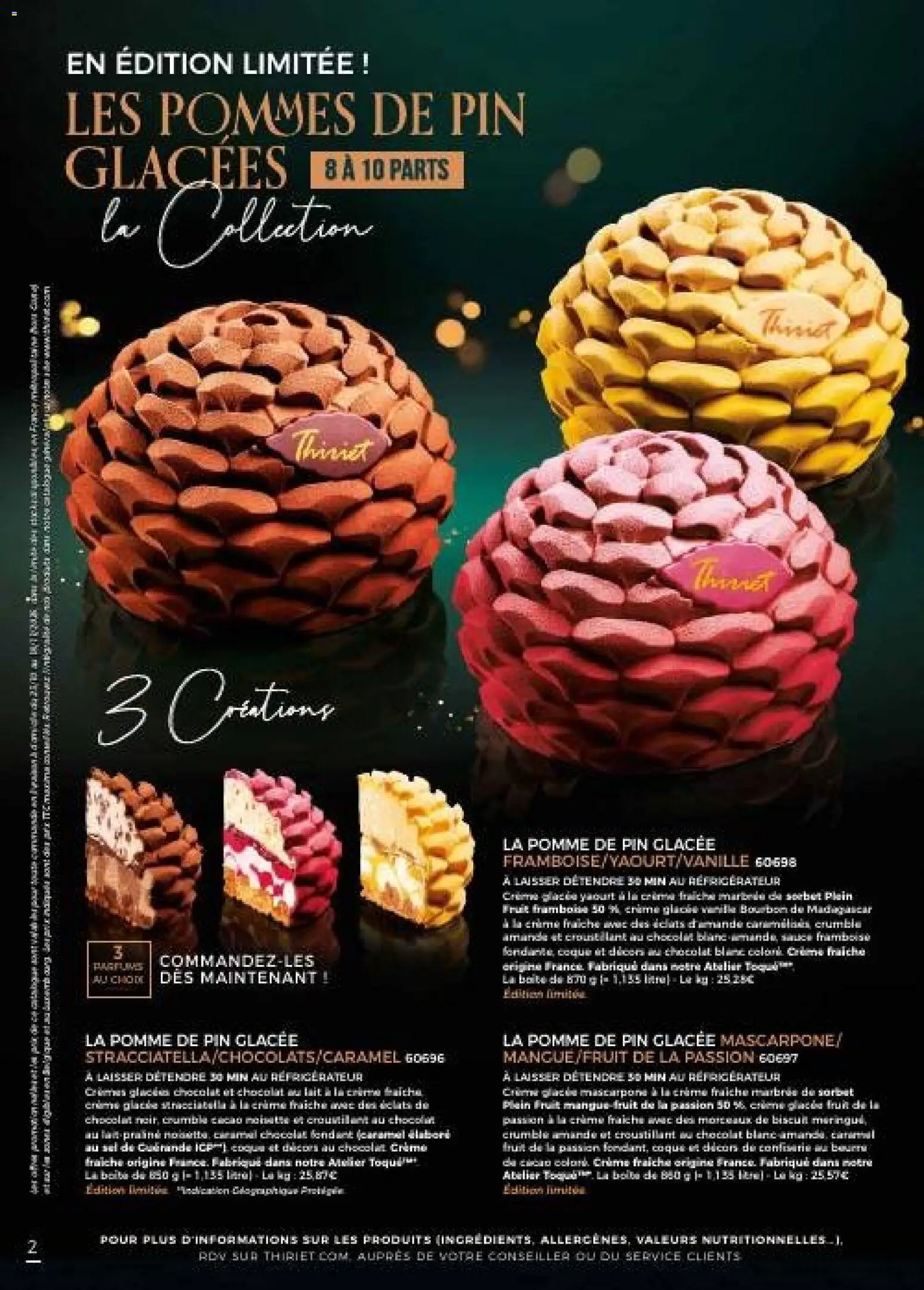 Prévisualisation de Thiriet catalogue livraison à domicile du magasin Thiriet formulaire valide 23/10/2026 - Chocolat, Mascarpone, Amande, Crème fraiche, Crème, Bourbon, Chocolat blanc, Pommes