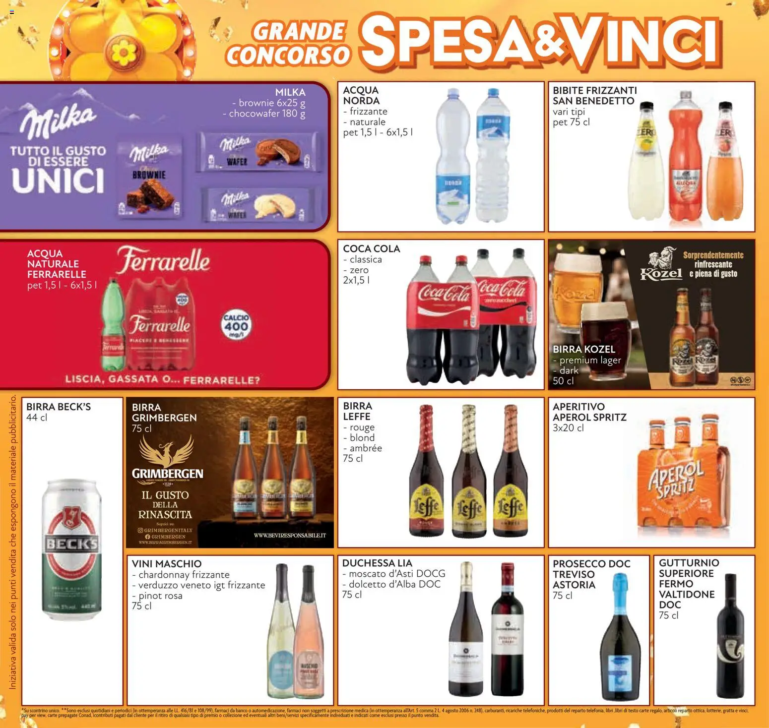 Anteprima dell'opuscolo Conad volantino Superstore Lombardia dal negozio Conad valido da 07/10/2026 - Aperitivo, Acqua, Birra, Birra Kozel, Bibite, Birra Grimbergen, Acqua naturale, Birra Beck's