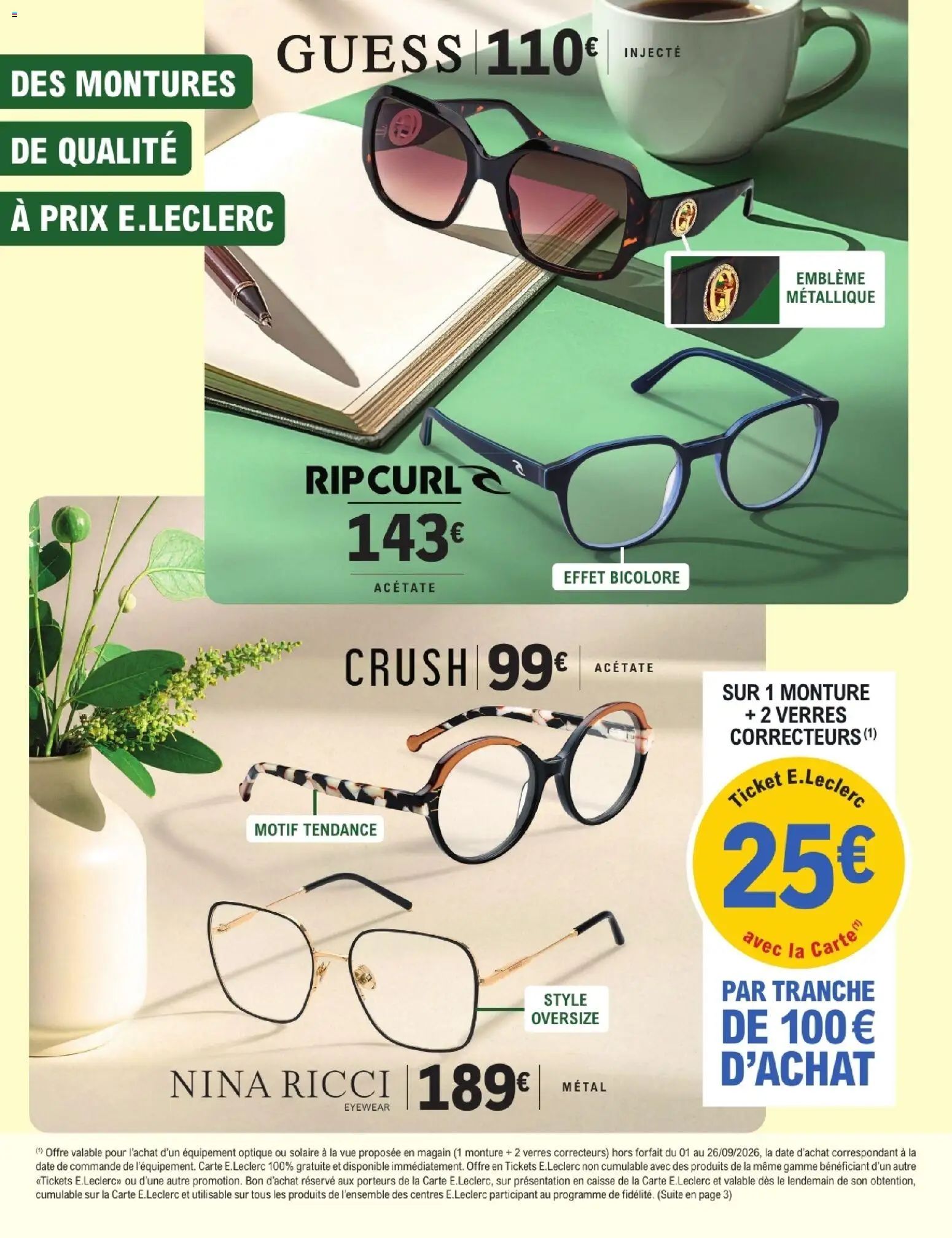 Prévisualisation de E.Leclerc Opti'Days de la rentrée du magasin E.Leclerc formulaire valide 01/09/2026 - Verres