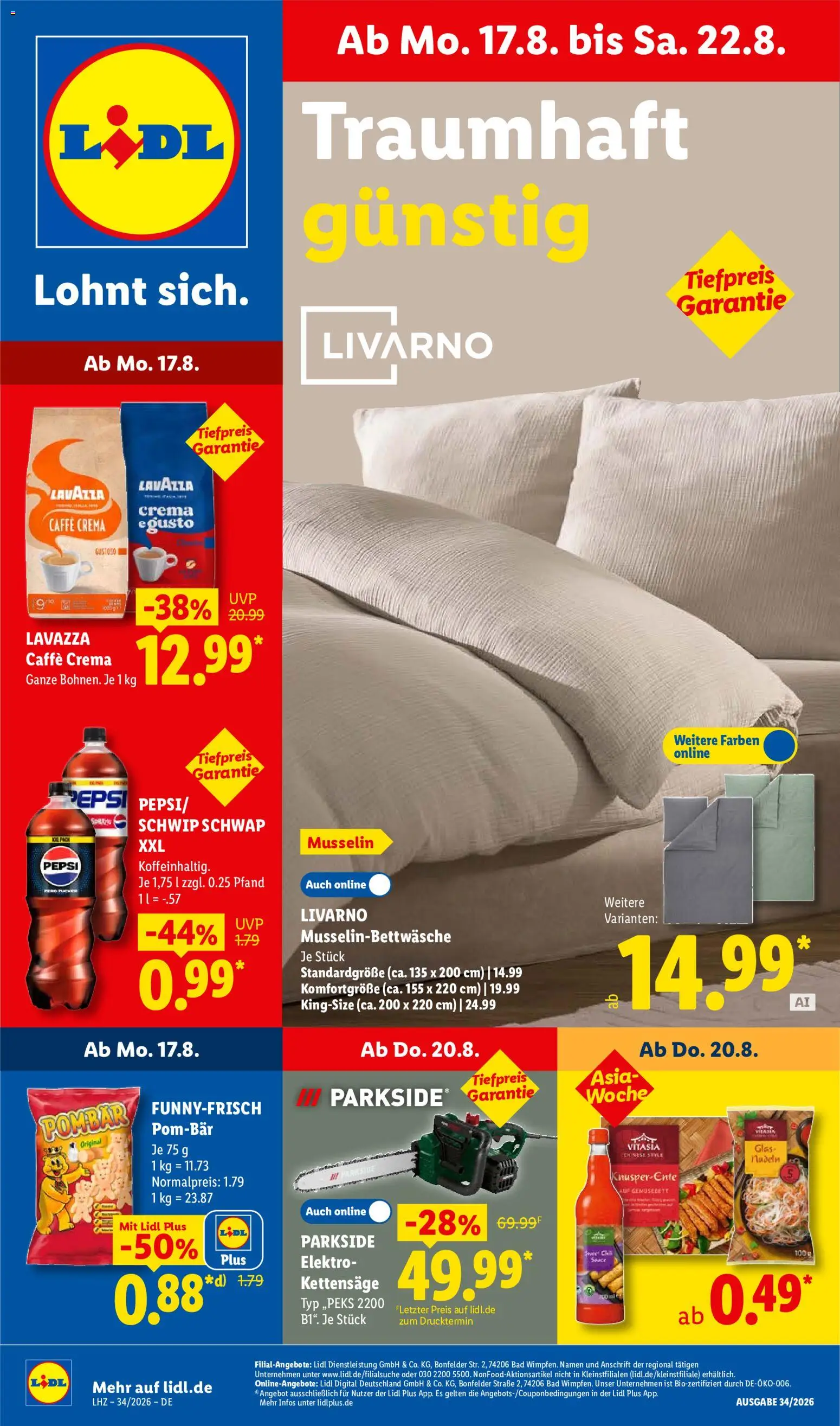 Vorschau von dem Prospekt des Geschäftes Lidl, gültig ab dem 17.08.2026