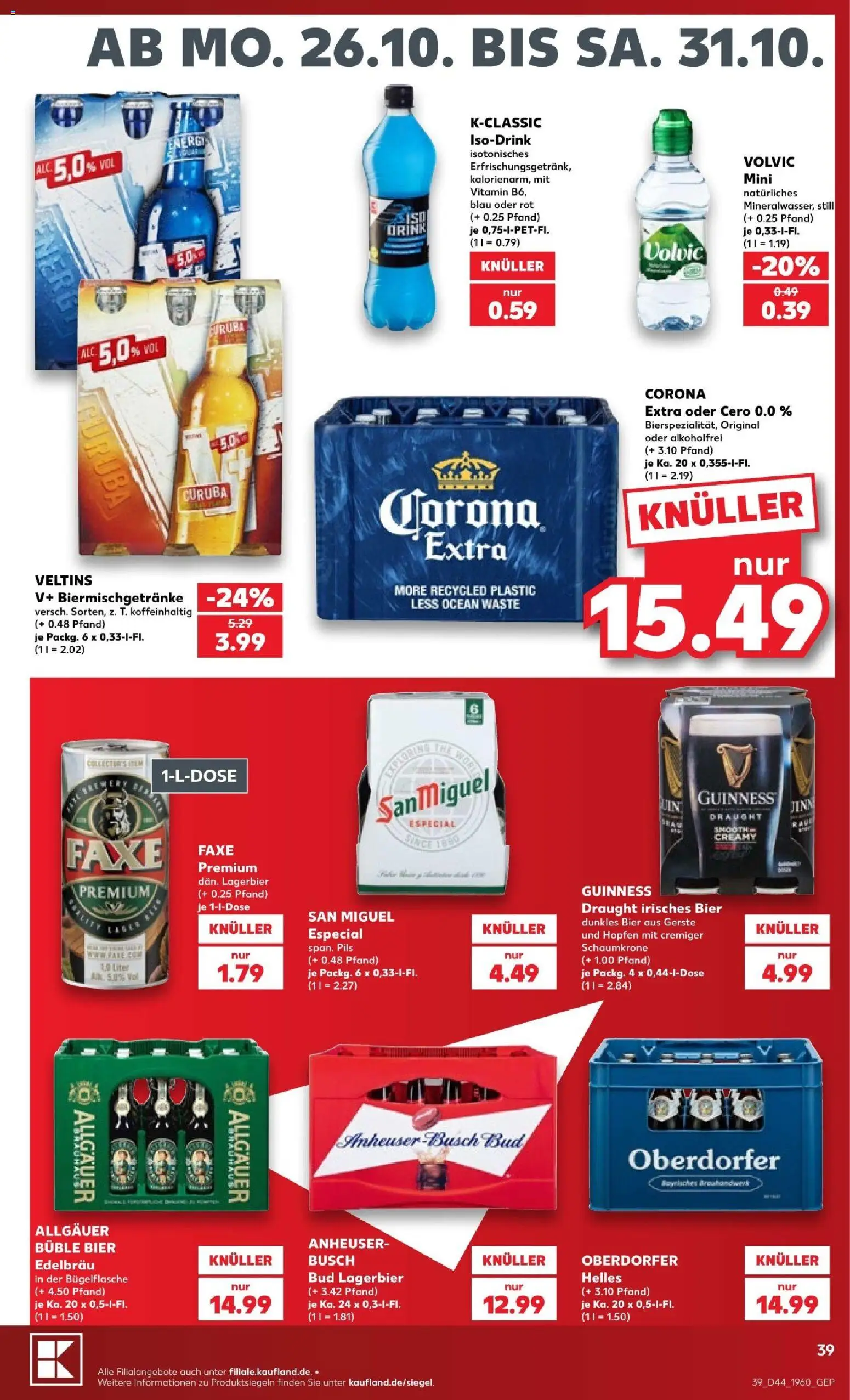 Vorschau von dem Prospekt des Geschäftes Kaufland, gültig ab dem 24.10.2026 - Bier, Energy, Veltins, Volvic, Pils