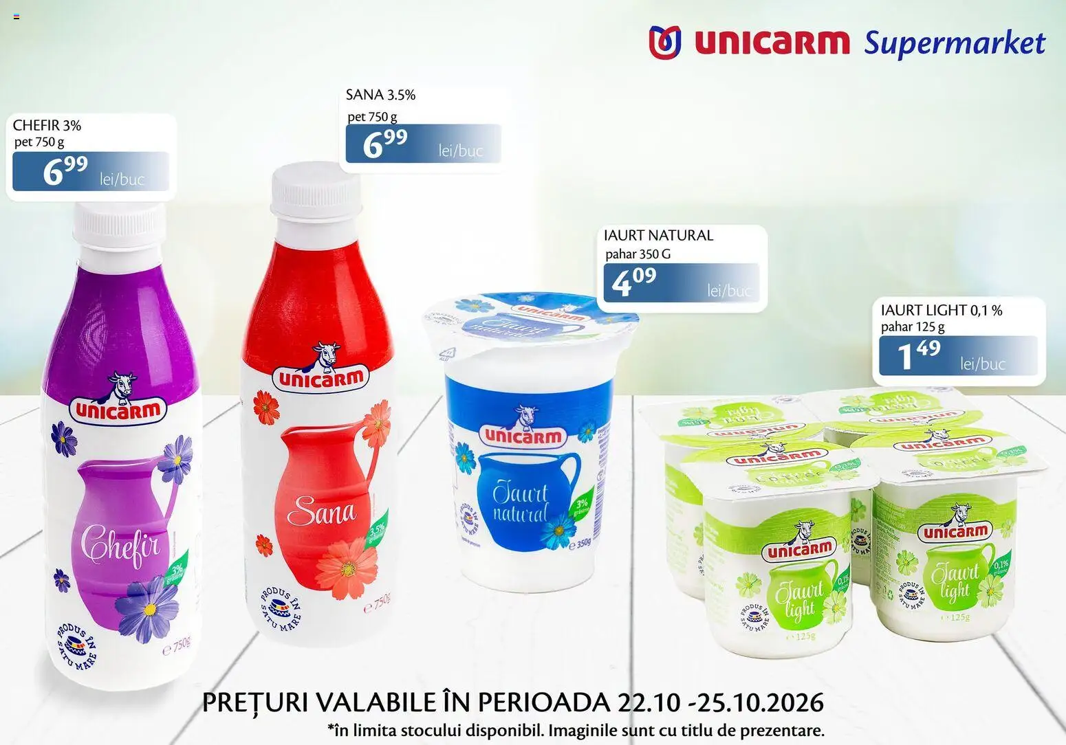Previzualizarea de cataloage: Unicarm Unicarm Catalog Produse lactate valabil de la 22.10.2026 - Iaurt, Chefir, Duș