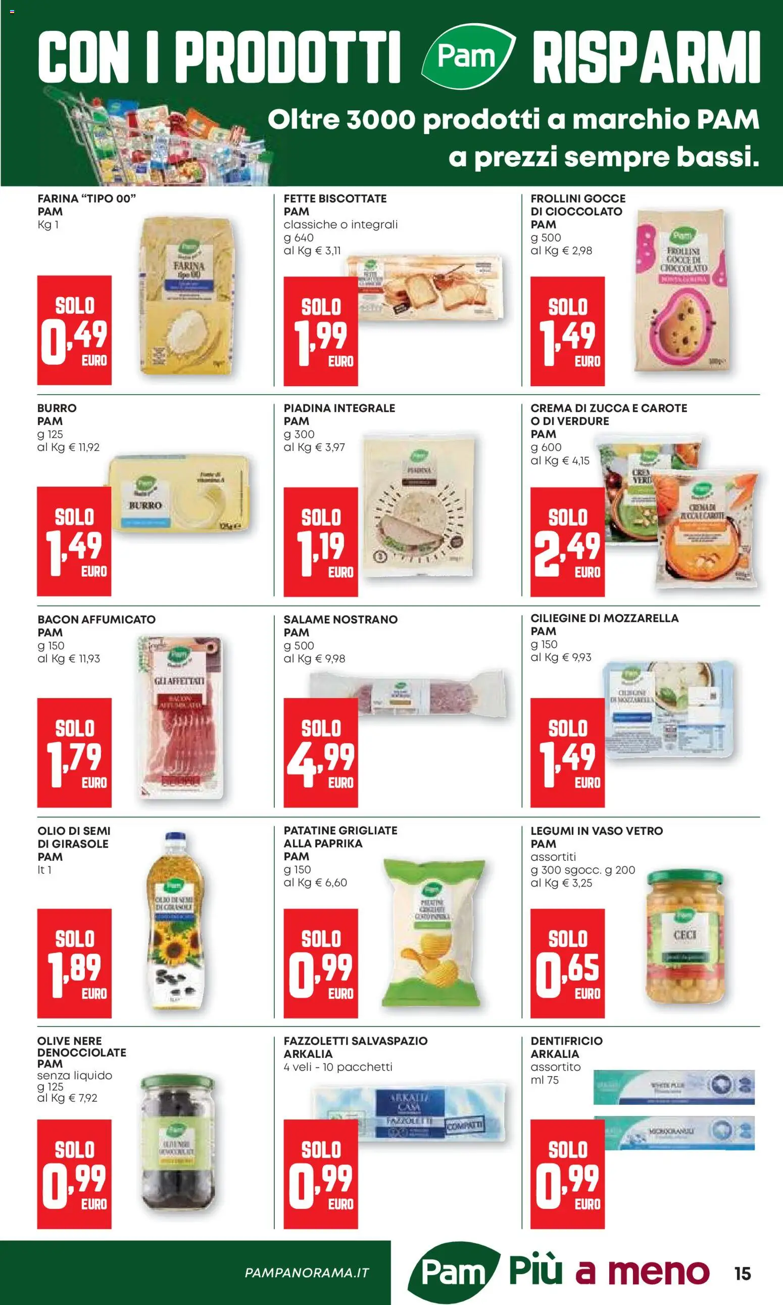 Anteprima dell'opuscolo PAM volantino dal negozio PAM valido da 22/10/2026 - Crema, Piadina, Zucca, Farina, Bacon, Carote, Fazzoletti, Olio di semi