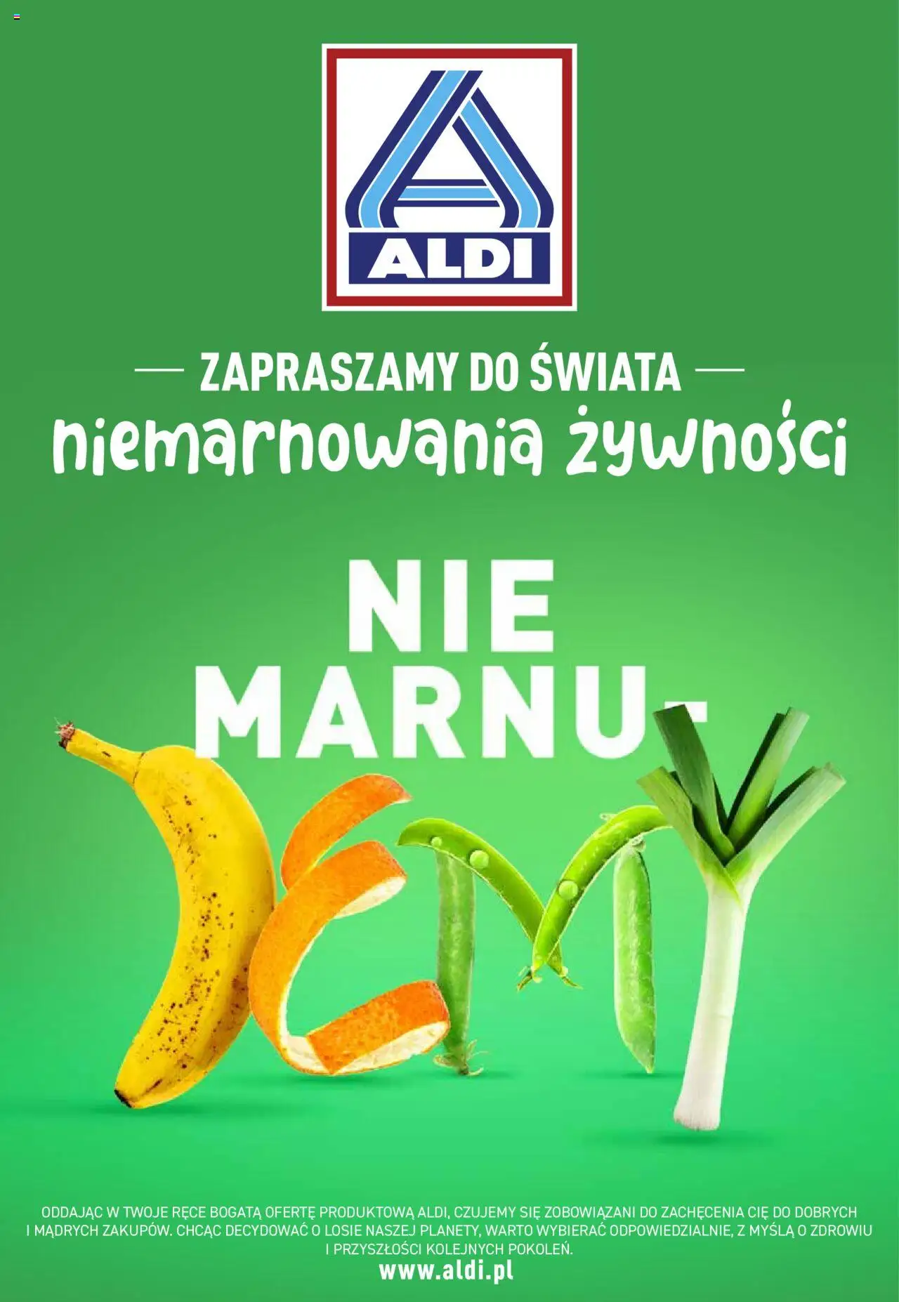 Pogląd gazetki "Zero Waste NiemarnuJEMY" ze sklepu Aldi ważnej od 16.07.2023 - Ekspres do kawy, Opiekacz do kanapek, Tusz do rzęs, Bluza z kapturem, Krem do rąk, Serum do twarzy, Spray do stóp, Krem do ciała