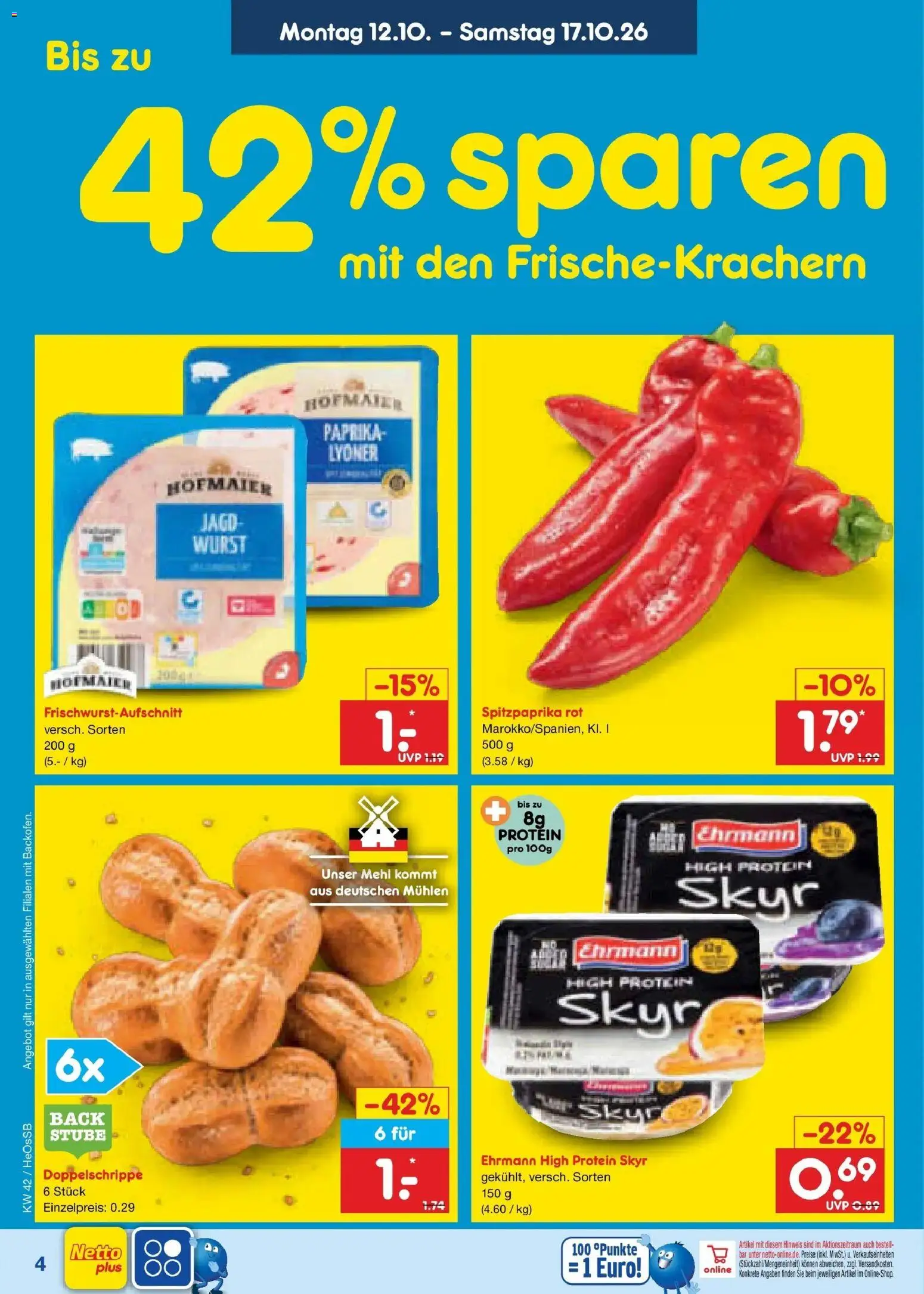 Vorschau von dem Prospekt des Geschäftes Netto Marken-Discount, gültig ab dem 12.10.2026 - Wurst, Skyr, Paprika, Mehl