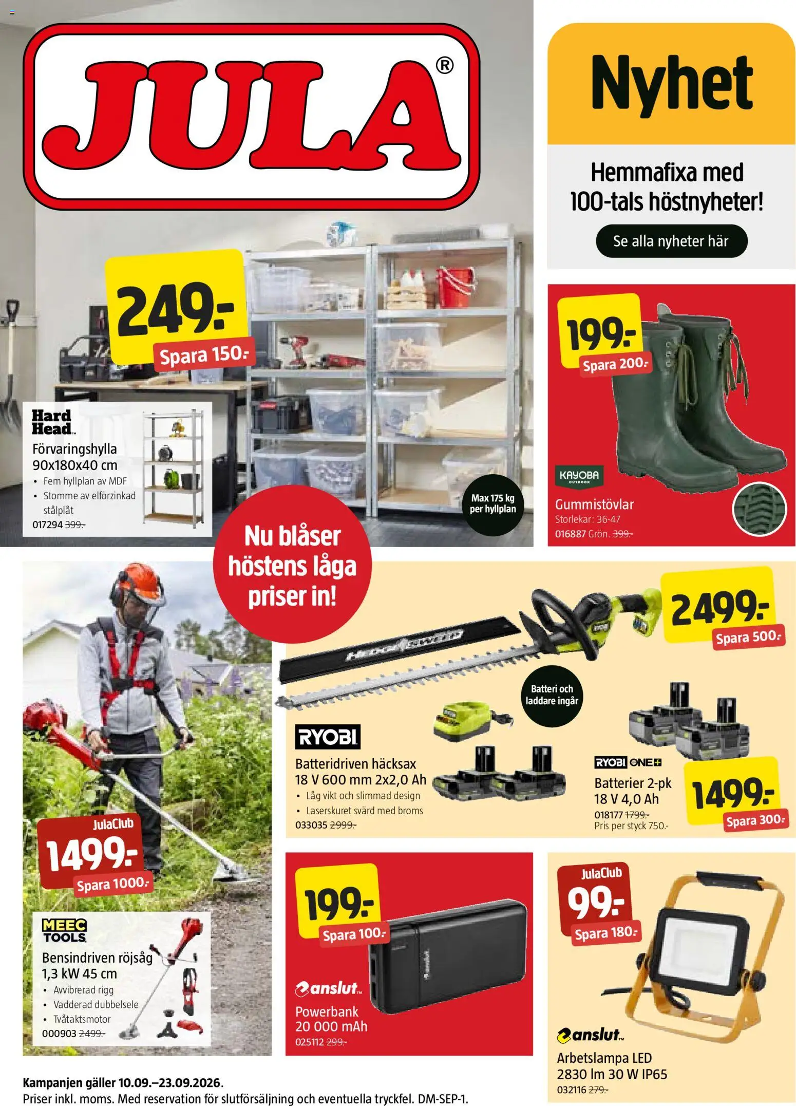 Förhandsgranska reklamblad Jula erbjudanden från butik Jula gäller från 10/09/2026