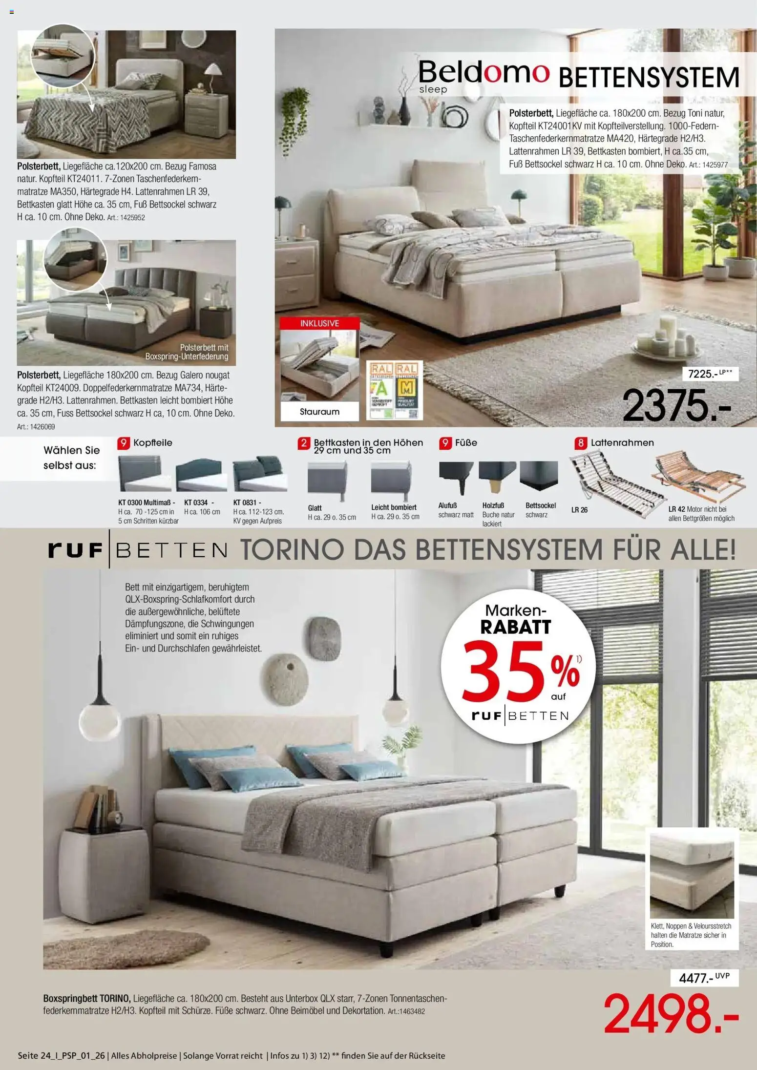 Vorschau von dem Prospekt des Geschäftes Zurbrüggen, gültig ab dem 26.10.2026 - Boxspringbett, Matratze, Bett, Polsterbett