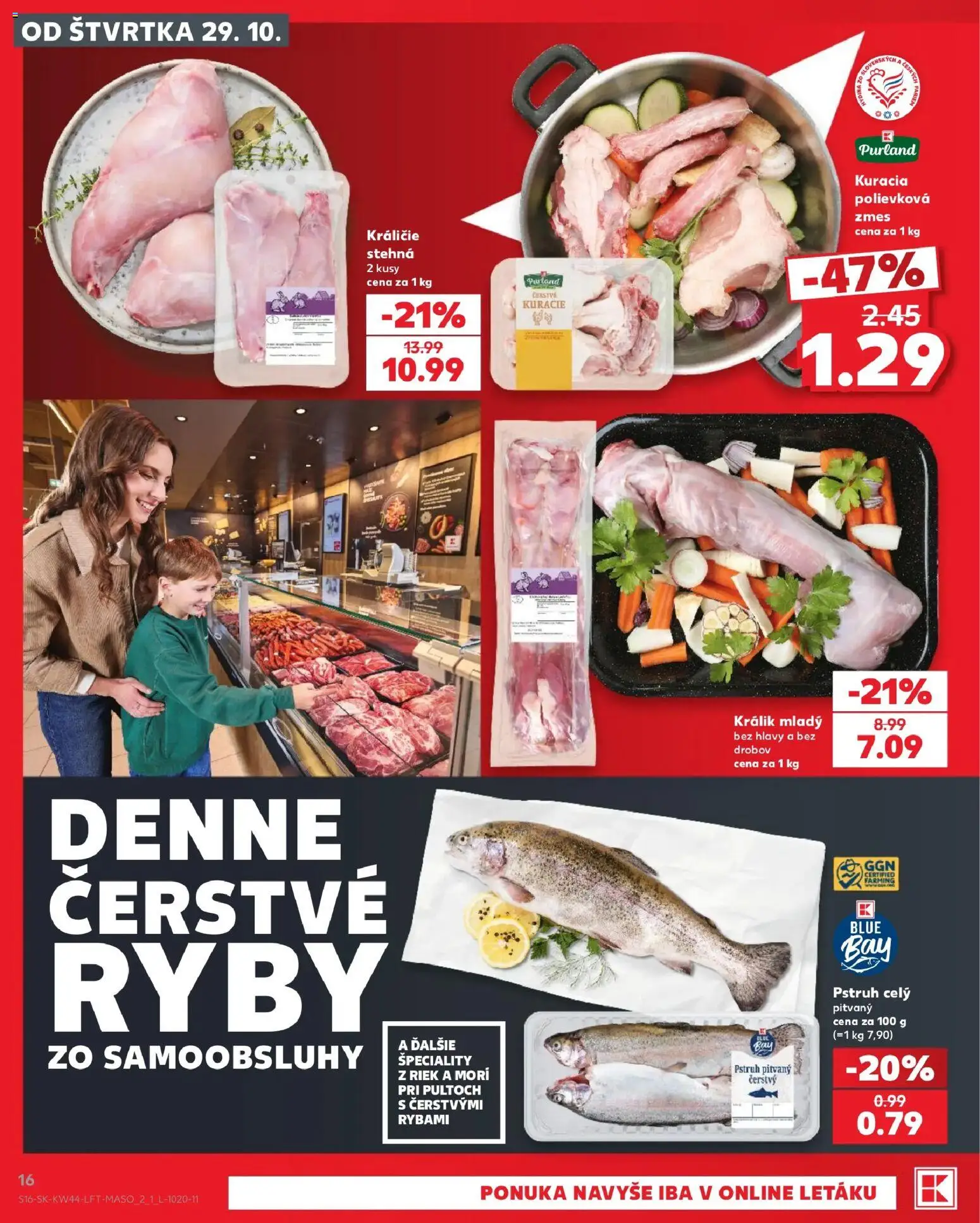 Náhľad Kaufland letáku platného od 29.10.2026 - Ryby, Pstruh, Králik, Špeciality, Stehná