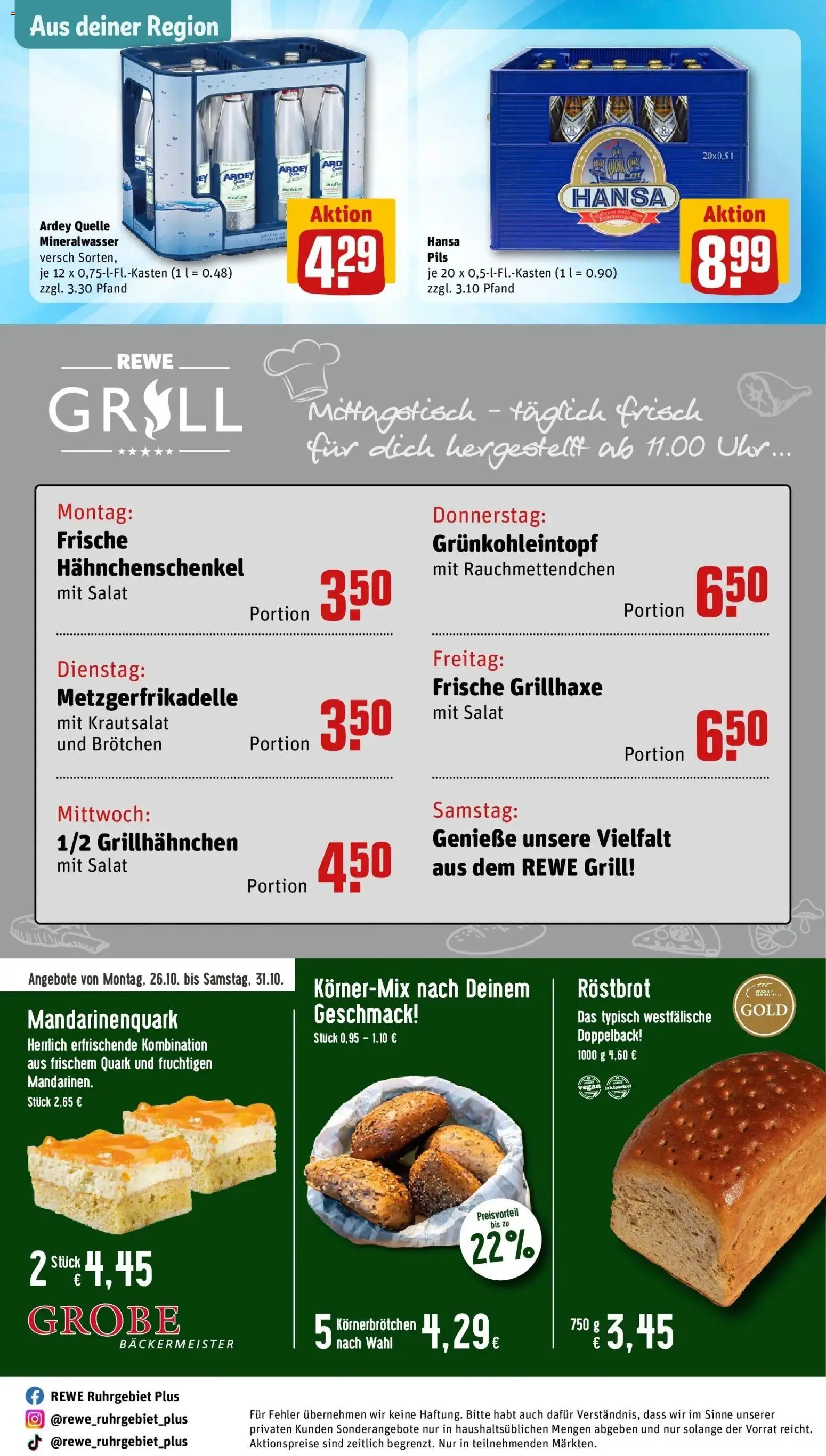 Vorschau von dem Prospekt des Geschäftes Rewe, gültig ab dem 26.10.2026
