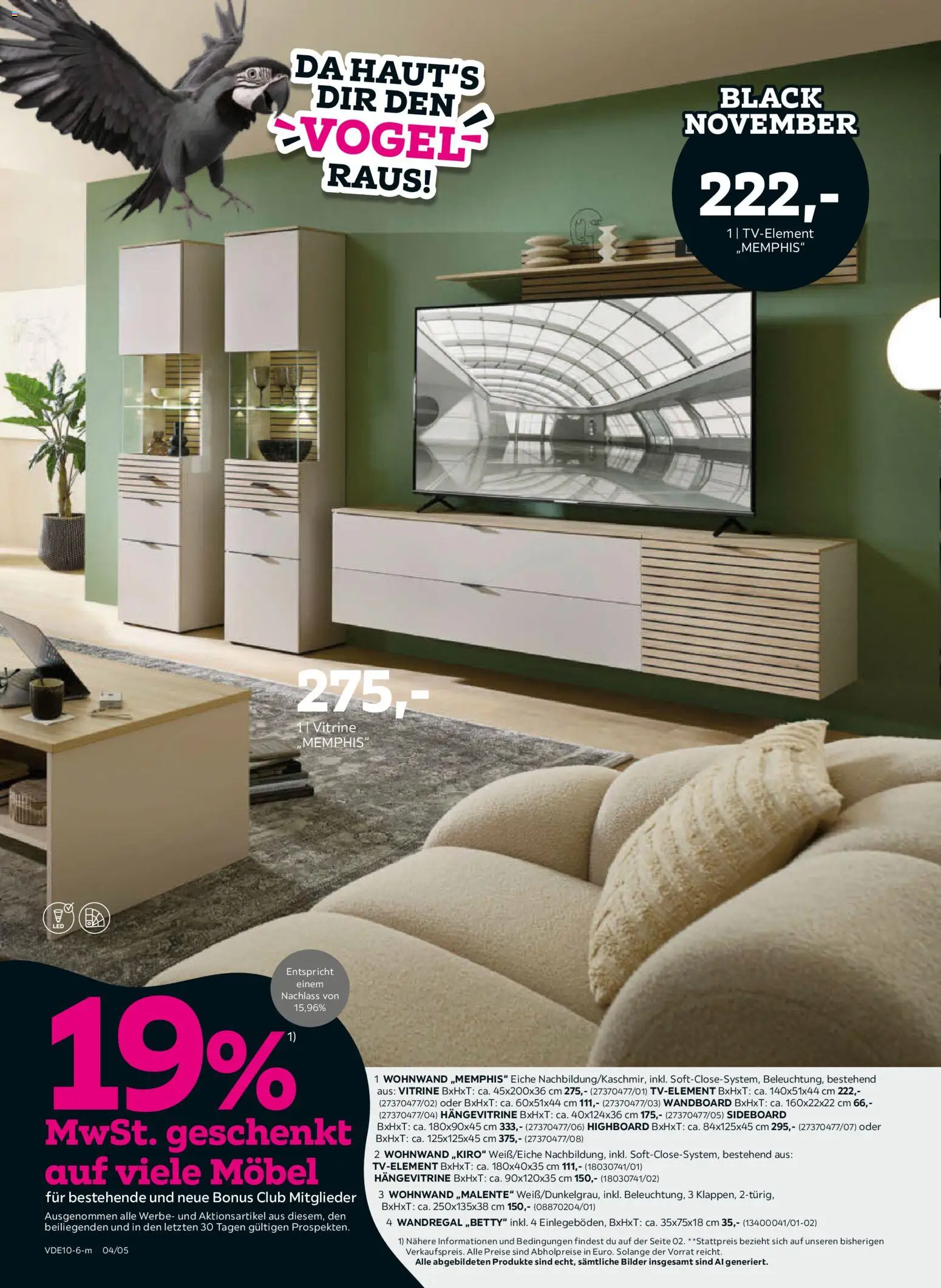 Vorschau von dem Prospekt des Geschäftes Mömax, gültig ab dem 25.10.2026 - Bilder, Sideboard, Wandregal, Wohnwand, Vitrine, HIghboard, Wandboard, Hängevitrine