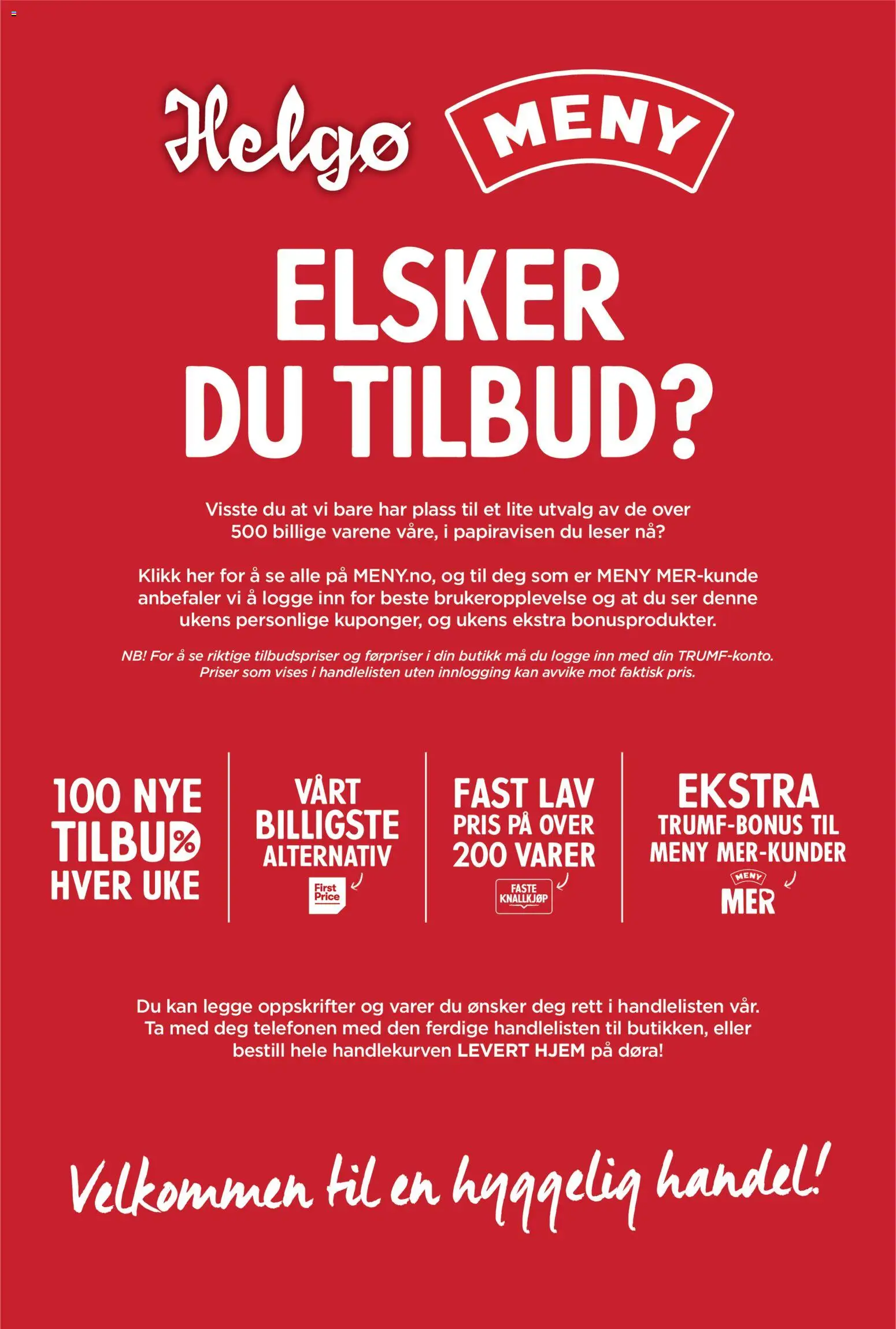 Forhåndsvis Meny Helgø kundeavis fra butikk Meny gyldig fra 14/09/2026