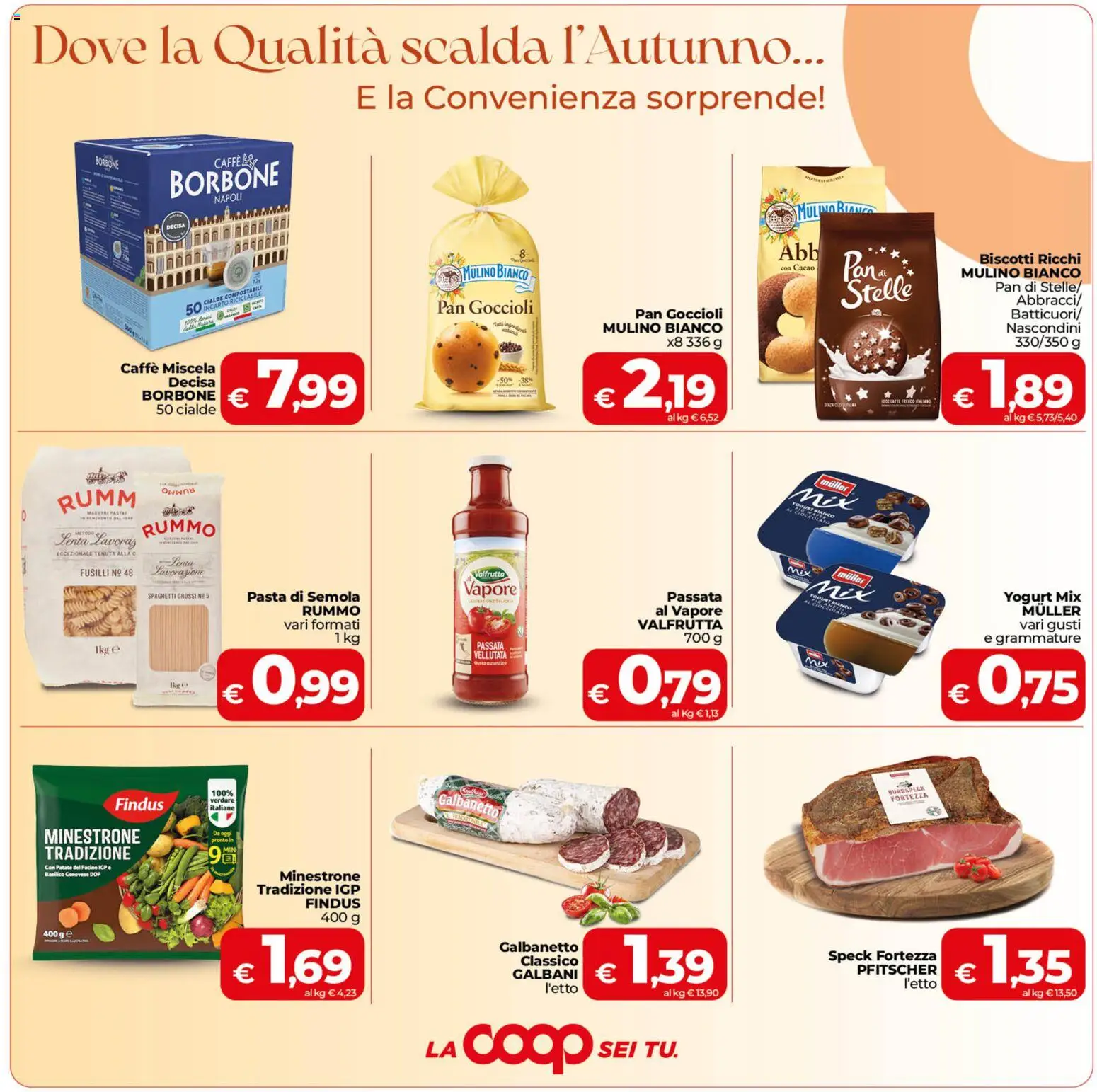 Anteprima dell'opuscolo COOP volantino Ragusa dal negozio COOP valido da 23/10/2026 - Caffè, Cioccolato, Yogurt, Minestrone, Fusilli, Borbone, Cacao, Cialde