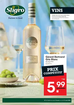 Voorbeeld van Sligro Publicité Vins van winkel Sligro geldig vanaf 13/08/2026
