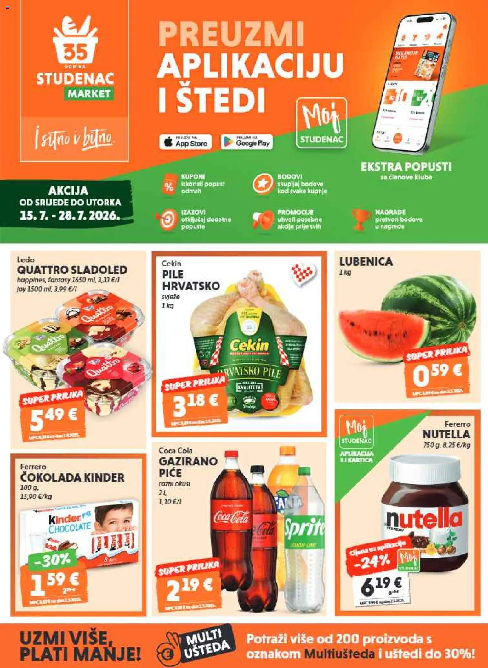 Pregled letka Studenac Katalog trgovine Studenac vrijedi od 15.07.2026