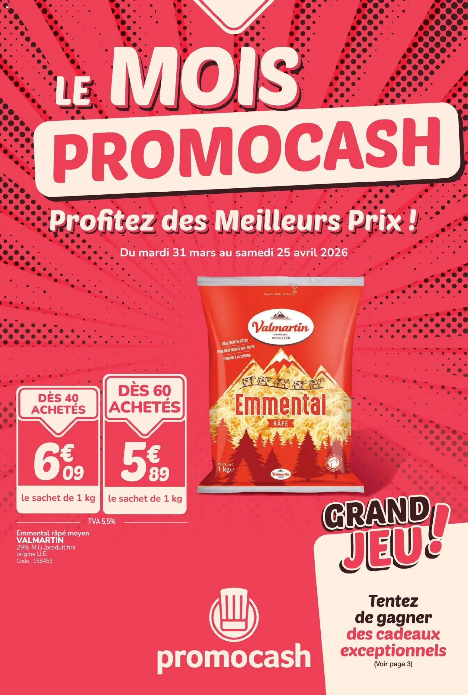 Prévisualisation de Promocash catalogue du magasin Promocash formulaire valide 31/03/2026 - Four, Poids, Emmental, Râpe
